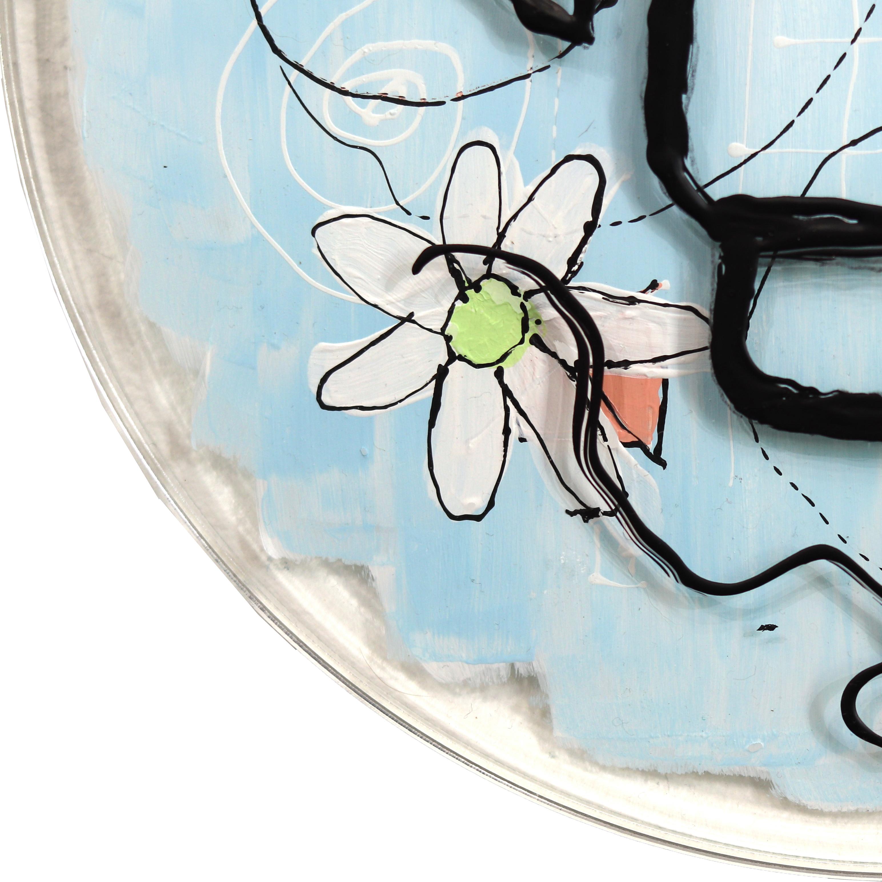 EchoLayer : Robo Hand - Original Light Blue Expressionist Abstract Layered Art en vente 4
