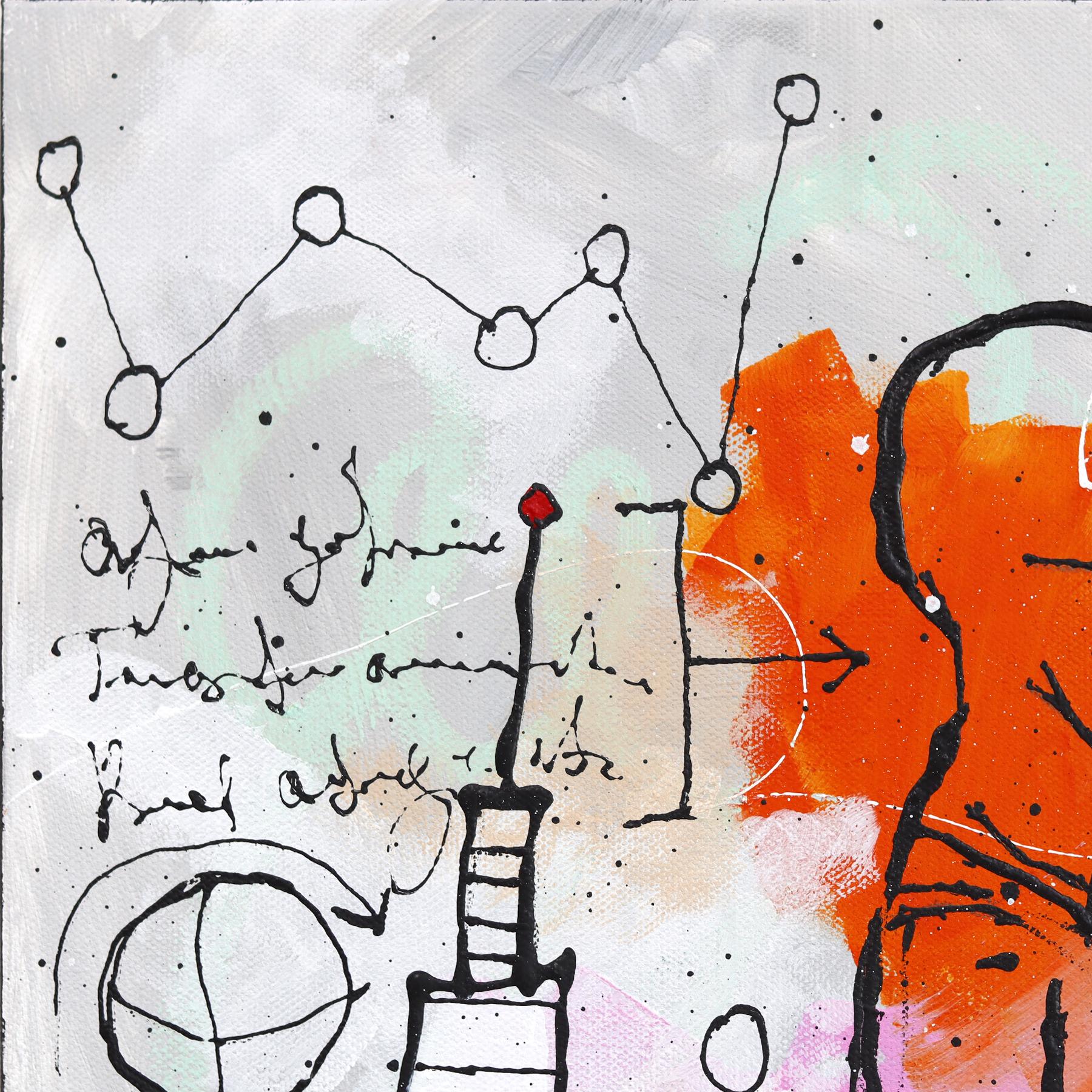 Figure A - Original Abstract Modern Figurative Mixed Media Artwork on Canvas - Neo-Expressionist Painting by Soren Grau