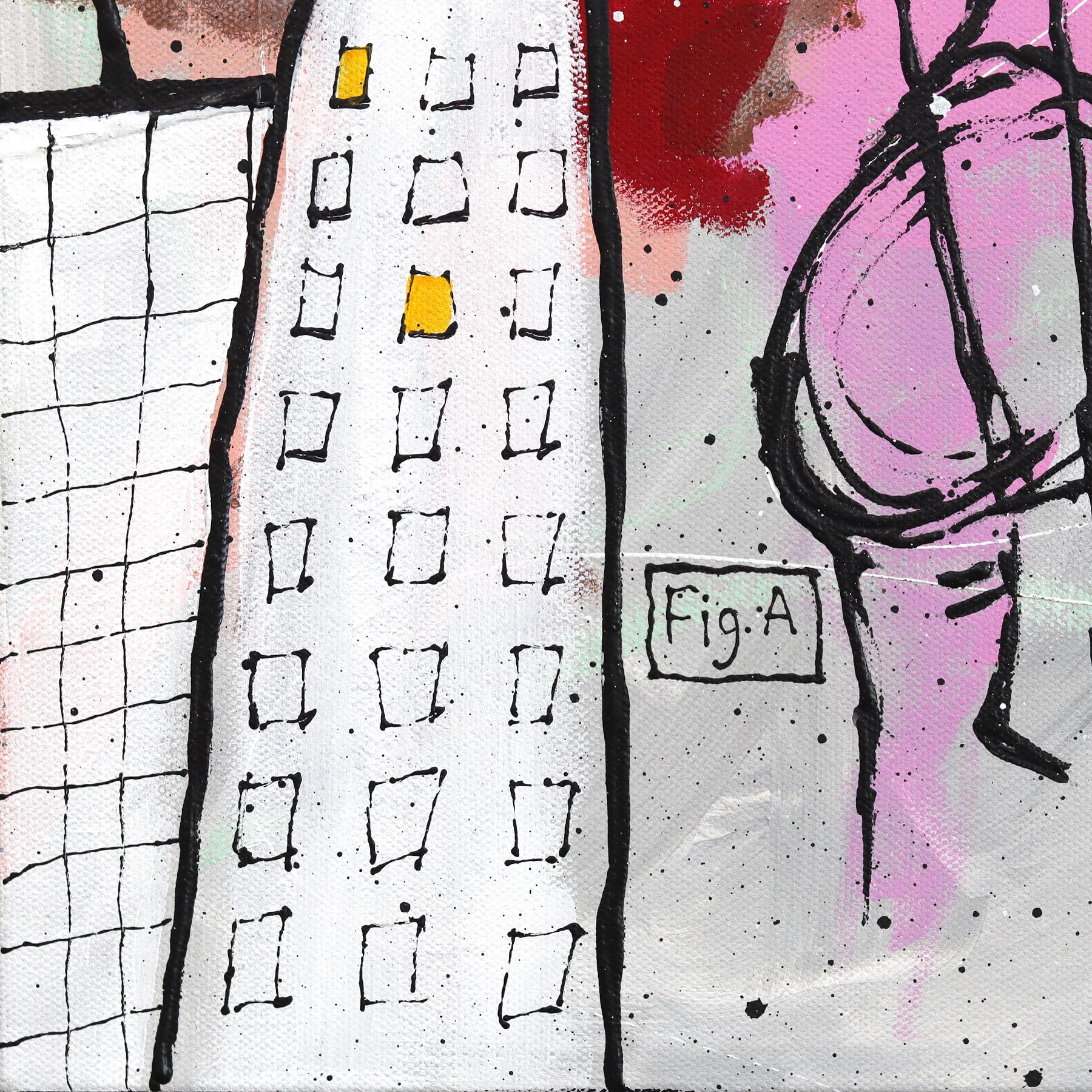 Figure A - Original Abstract Modern Figurative Mixed Media Artwork on Canvas For Sale 2