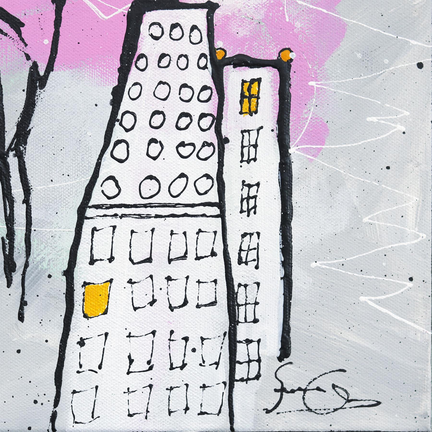 Figure A - Original Abstract Modern Figurative Mixed Media Artwork on Canvas For Sale 3