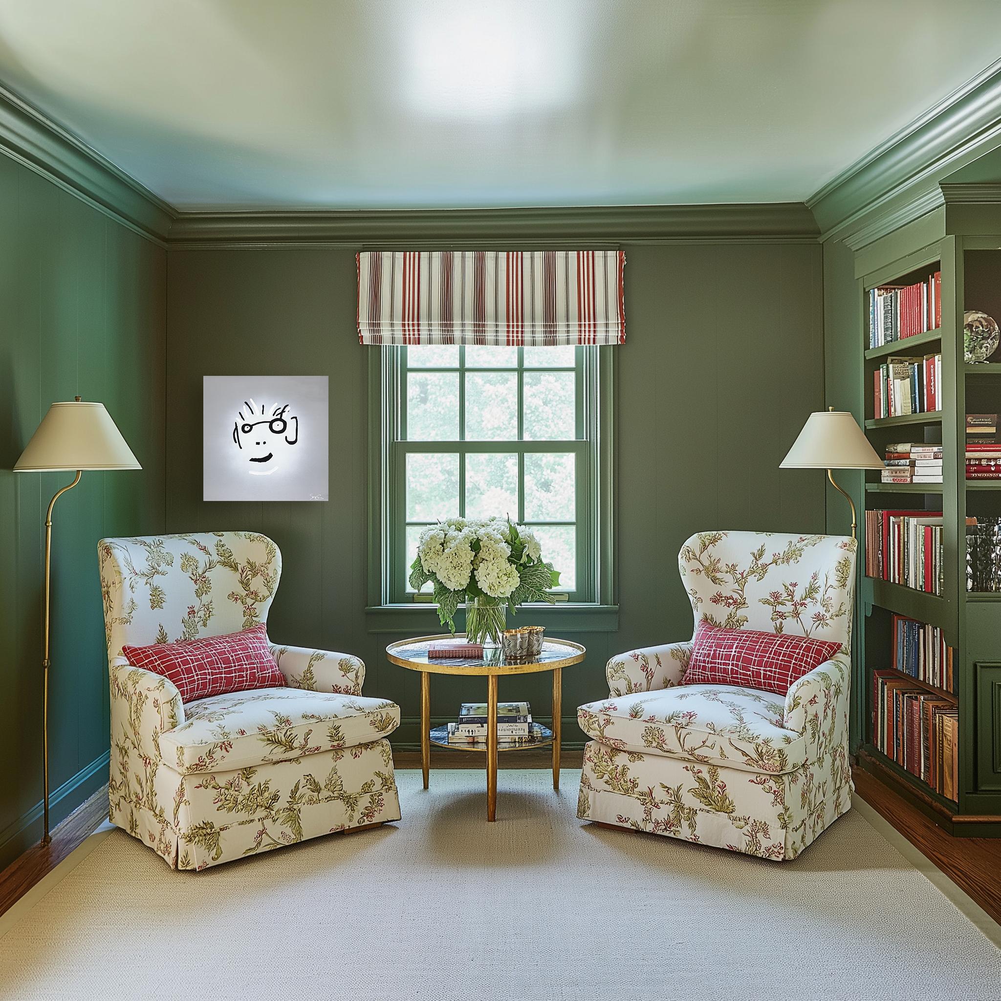 Spike Head - Abstract Quirky Figurative Portrait Mixed Media Artwork on Canvas For Sale 1