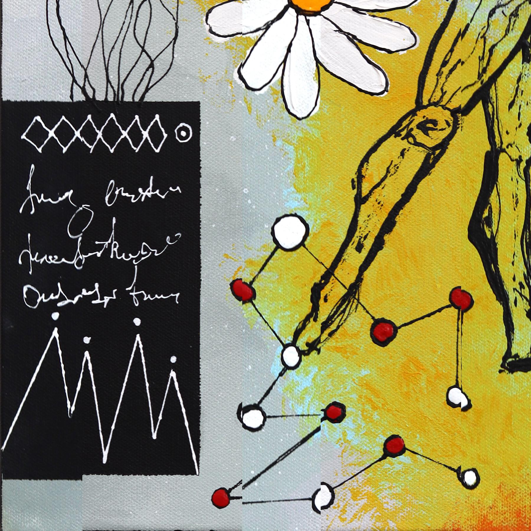 The Leap - Original Abstract Modern Figurative Mixed Media Artwork on Canvas en vente 2