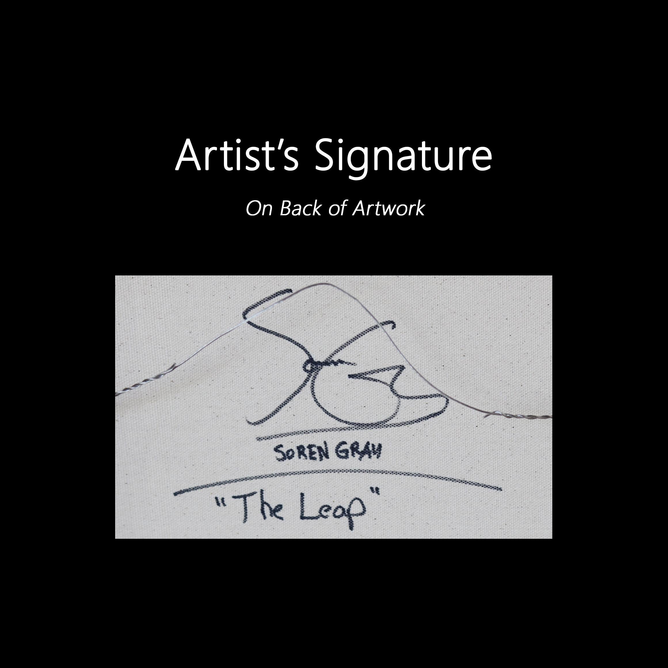 The Leap - Original Abstract Modern Figurative Mixed Media Artwork on Canvas en vente 4