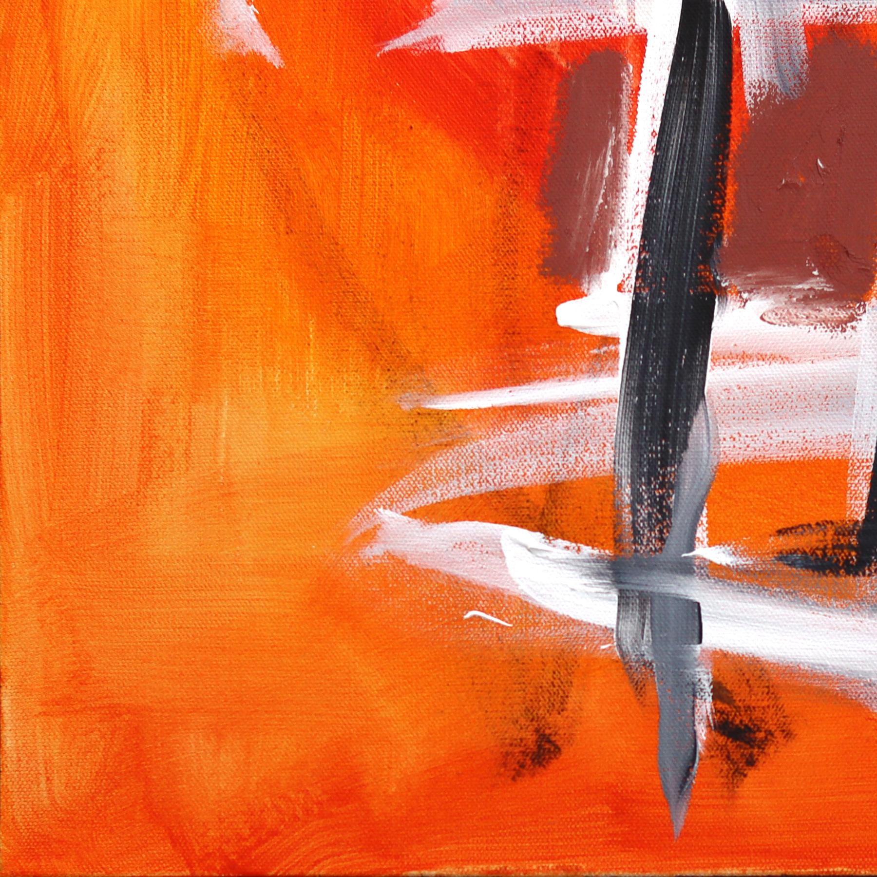 The Watcher - Original Figurative Vibrant Colorful Fire Tone Abstract Painting For Sale 4
