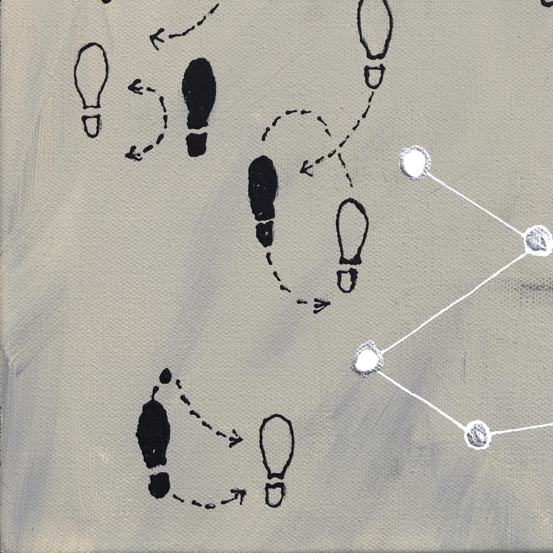 Traces of Grace - Contemporary Abstract Figurative Mixed Media Artwork on Canvas For Sale 2