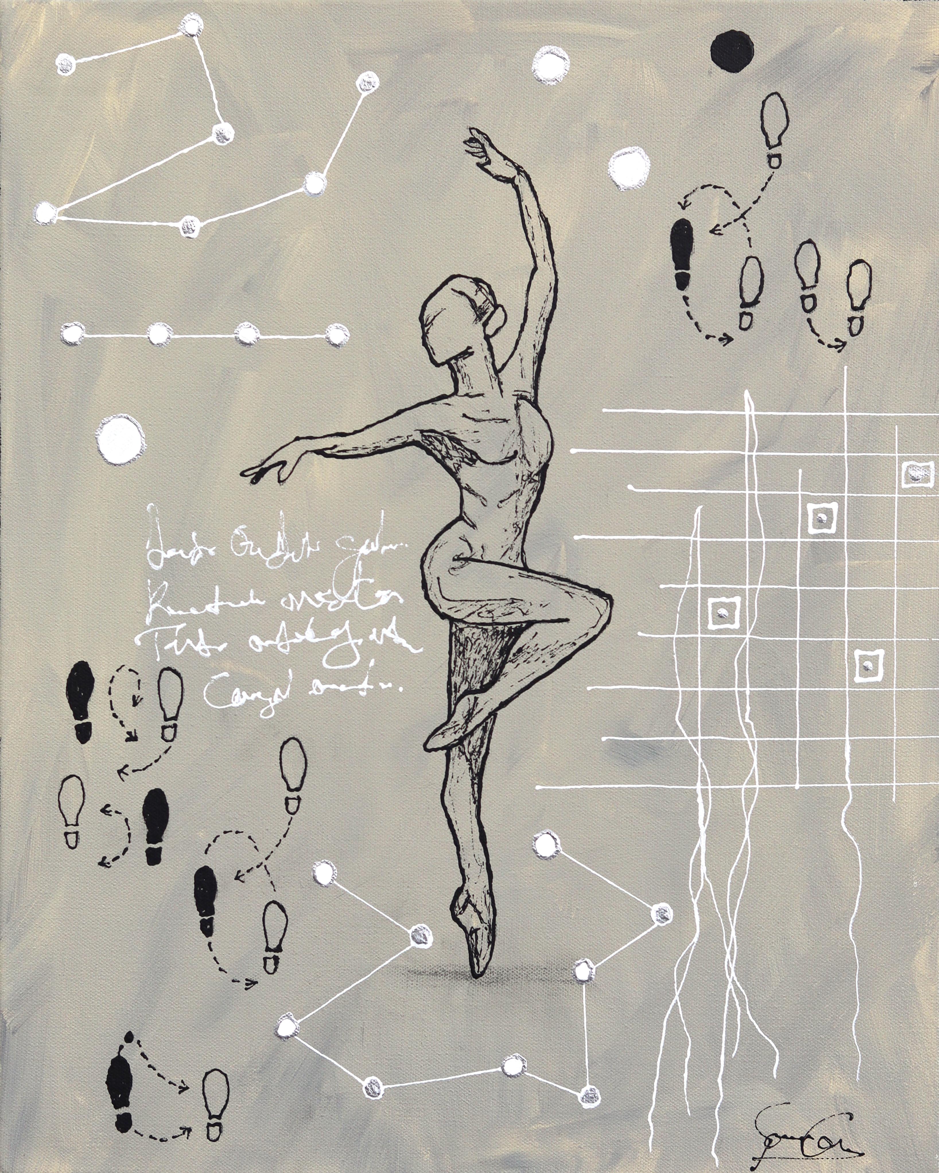 Traces of Grace - Contemporary Abstract Figurative Mixed Media Artwork on Canvas