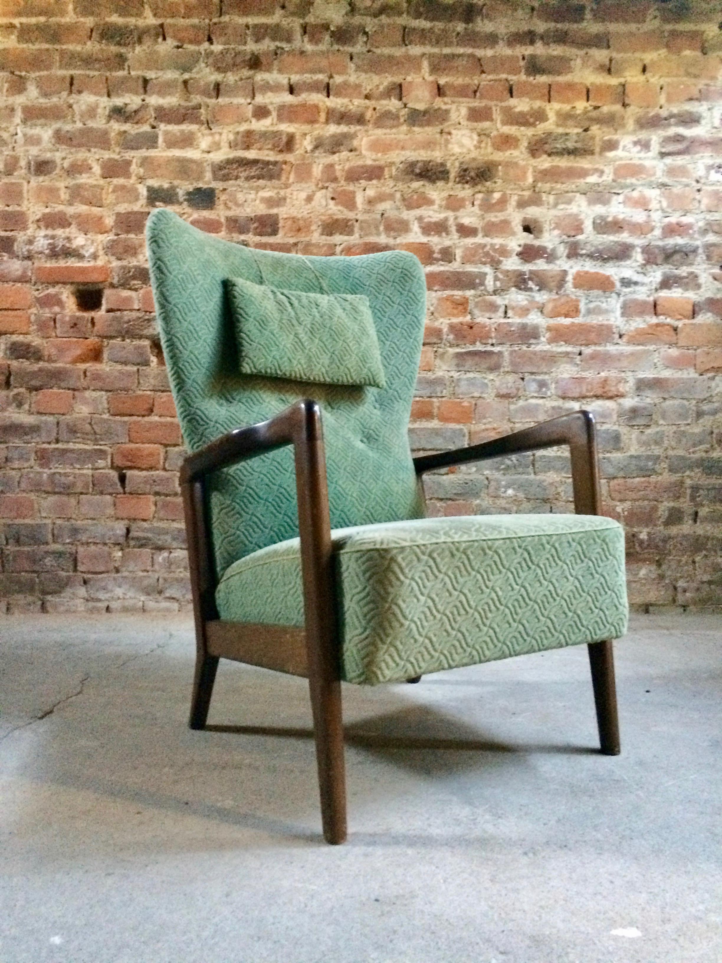 Soren Hansen Lounge Chair High Wingback by Fritz Hansen Danish, 1950s 6