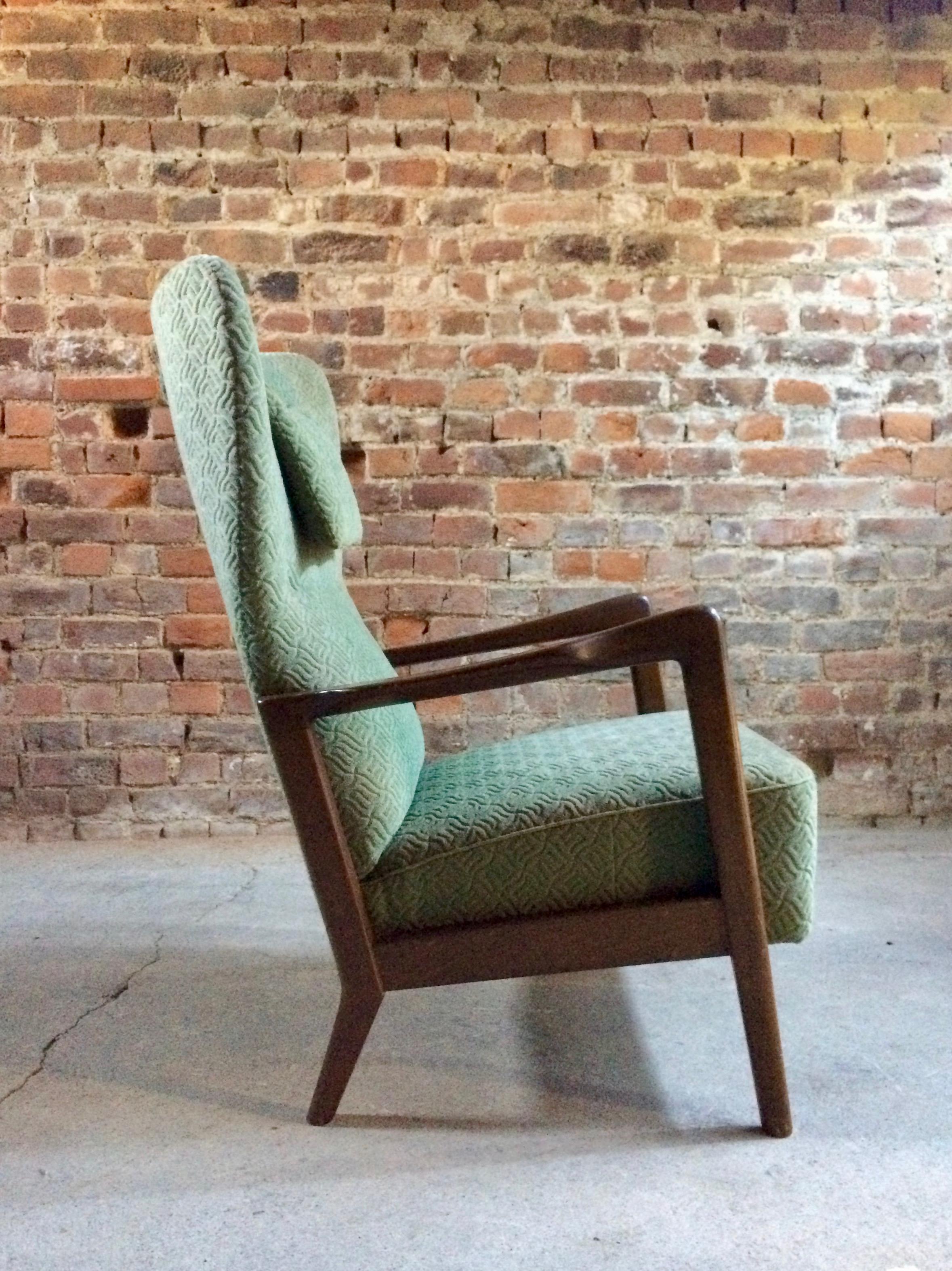 Mid-Century Modern Soren Hansen Lounge Chair High Wingback by Fritz Hansen Danish, 1950s
