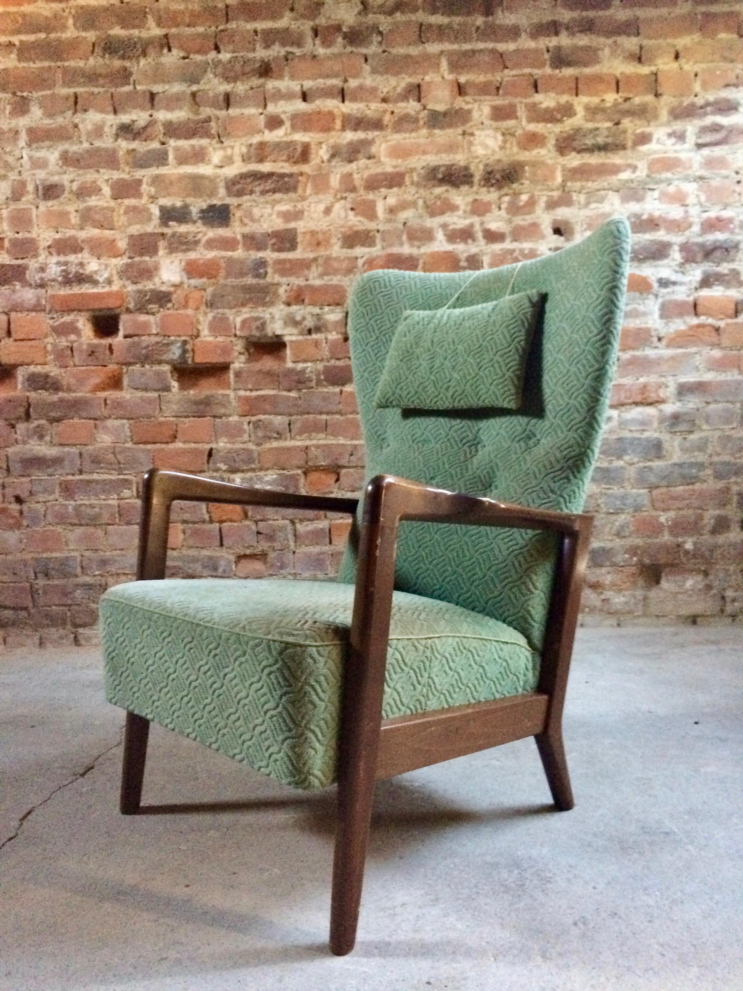 Soren Hansen Lounge Chair High Wingback by Fritz Hansen Danish, 1950s 2