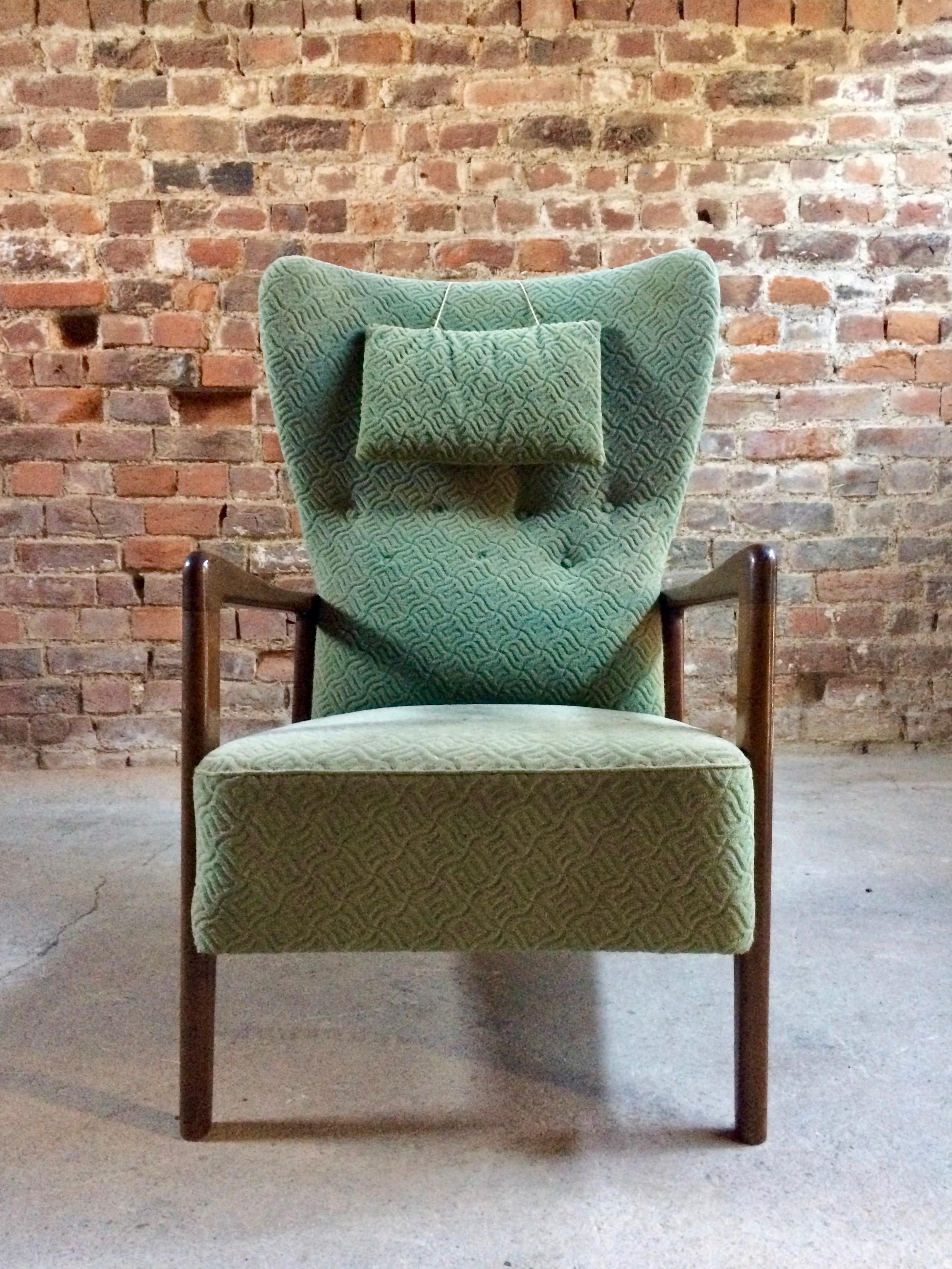 Soren Hansen Lounge Chair High Wingback by Fritz Hansen Danish, 1950s 3