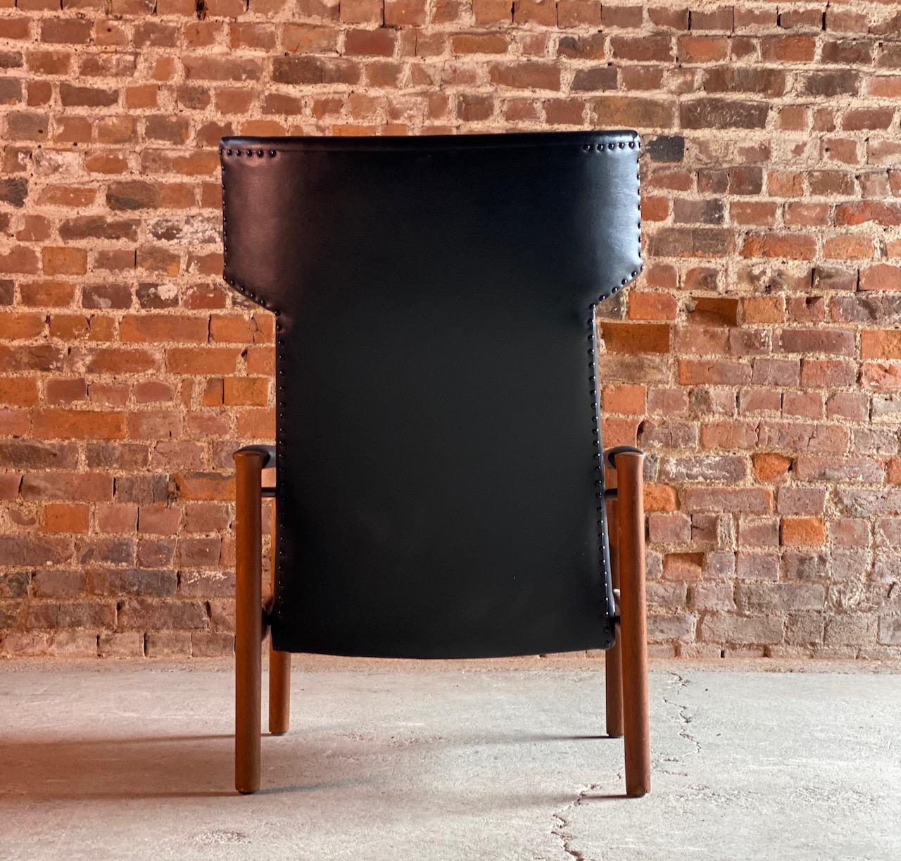 Soren Hansen Model 4365 Wing Chair for Fritz Hansen, Denmark, 1960s In Good Condition In Longdon, Tewkesbury