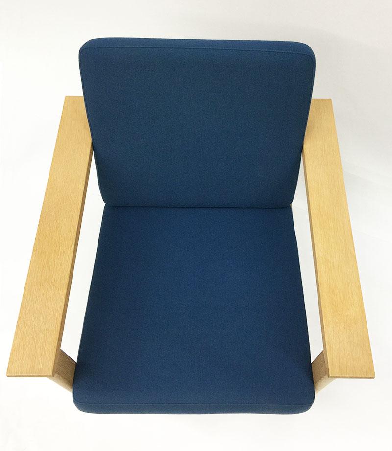 Danish Oak Lounge Chair by Soren Holst for A/S Fredericia Stolefabrik Denmark, 1980s For Sale