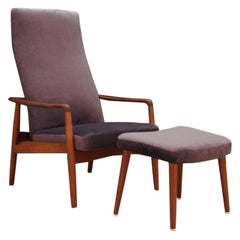 Soren Ladefoged Midcentury Purple Armchair Danish Design, 1960s