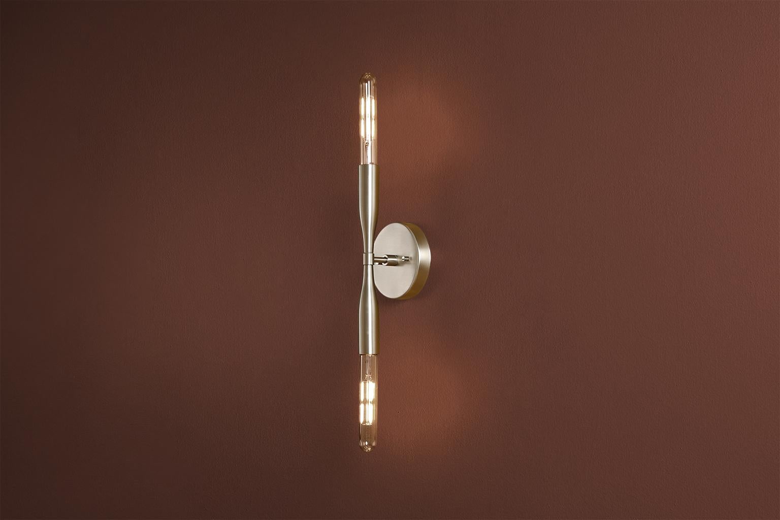 Brushed Sorenthia 2 Contemporary Wall Sconce by Studio Dunn, Made to Order For Sale