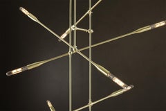 Sorenthia Grand Mid-Century Modern Brass Chandelier, Studio DUNN Floor Model