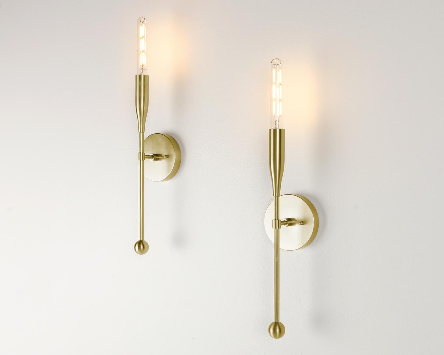 Brushed Sorenthia Sconce by Studio Dunn, Contemporary Linear Wall Sconce For Sale