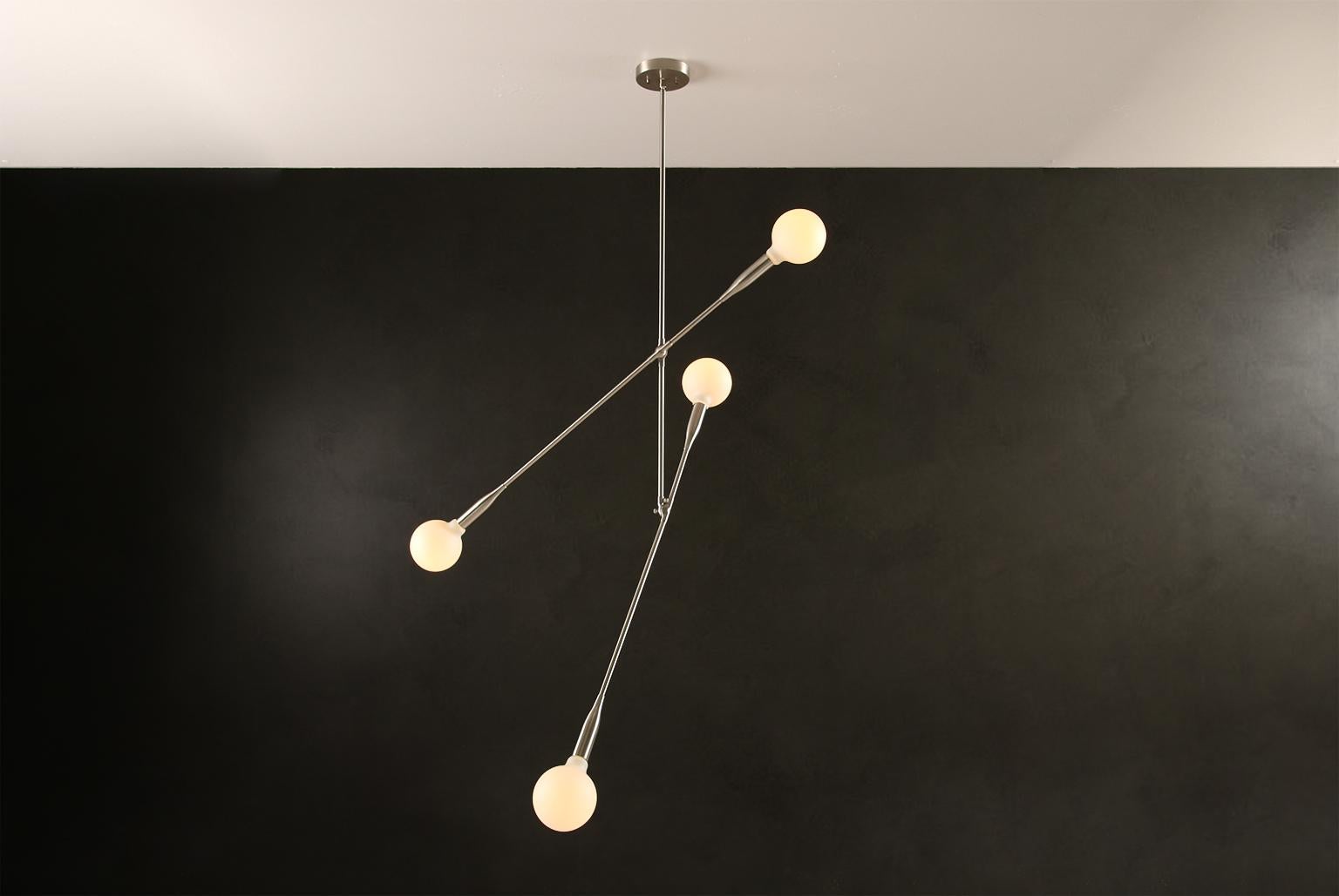 Mid-Century Modern Sorenthia Two-Arm Light, Custom-Made Contemporary Pendant by Studio Dunn For Sale