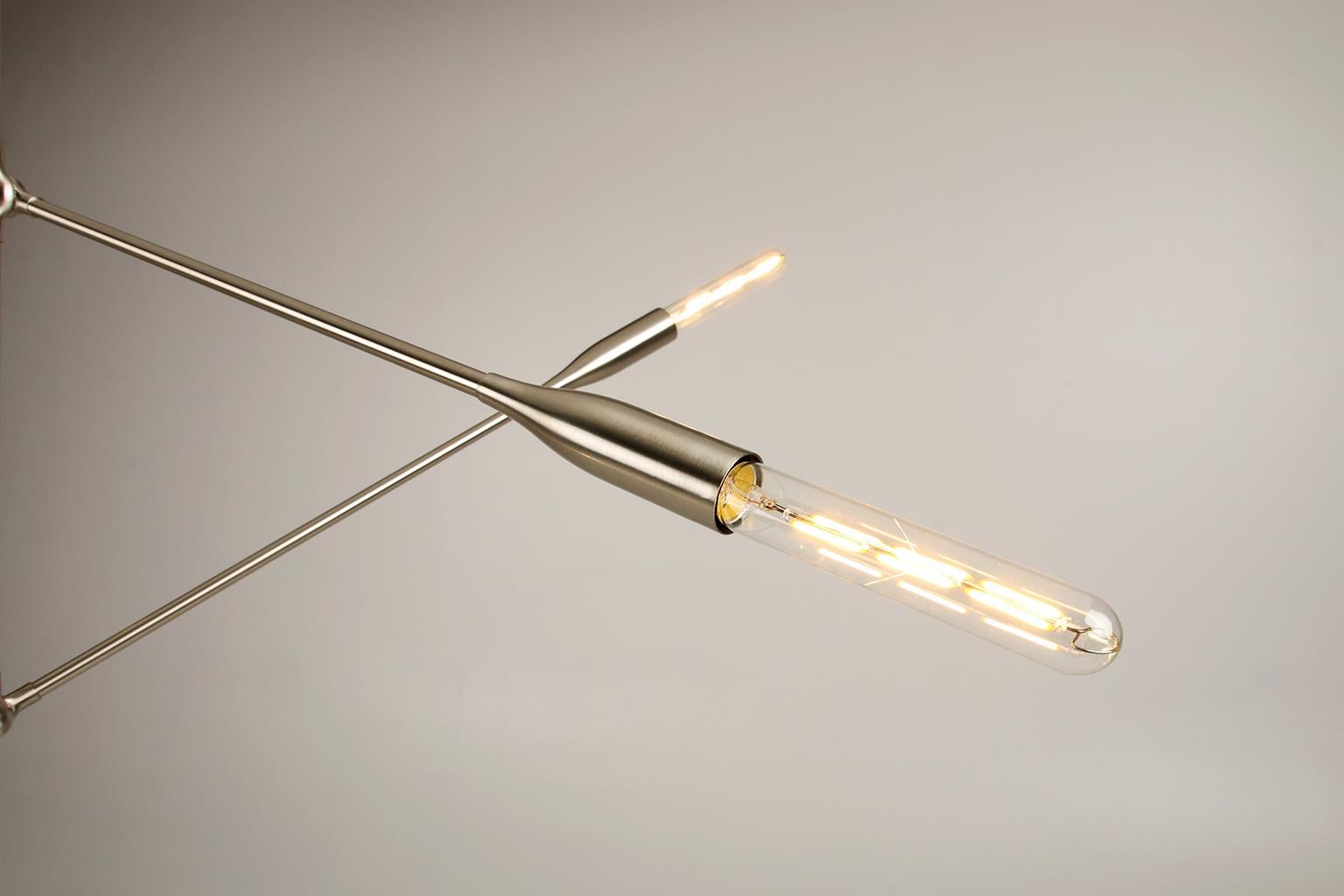 Sorenthia Two-Arm Light, Custom-Made Contemporary Pendant by Studio Dunn For Sale 4