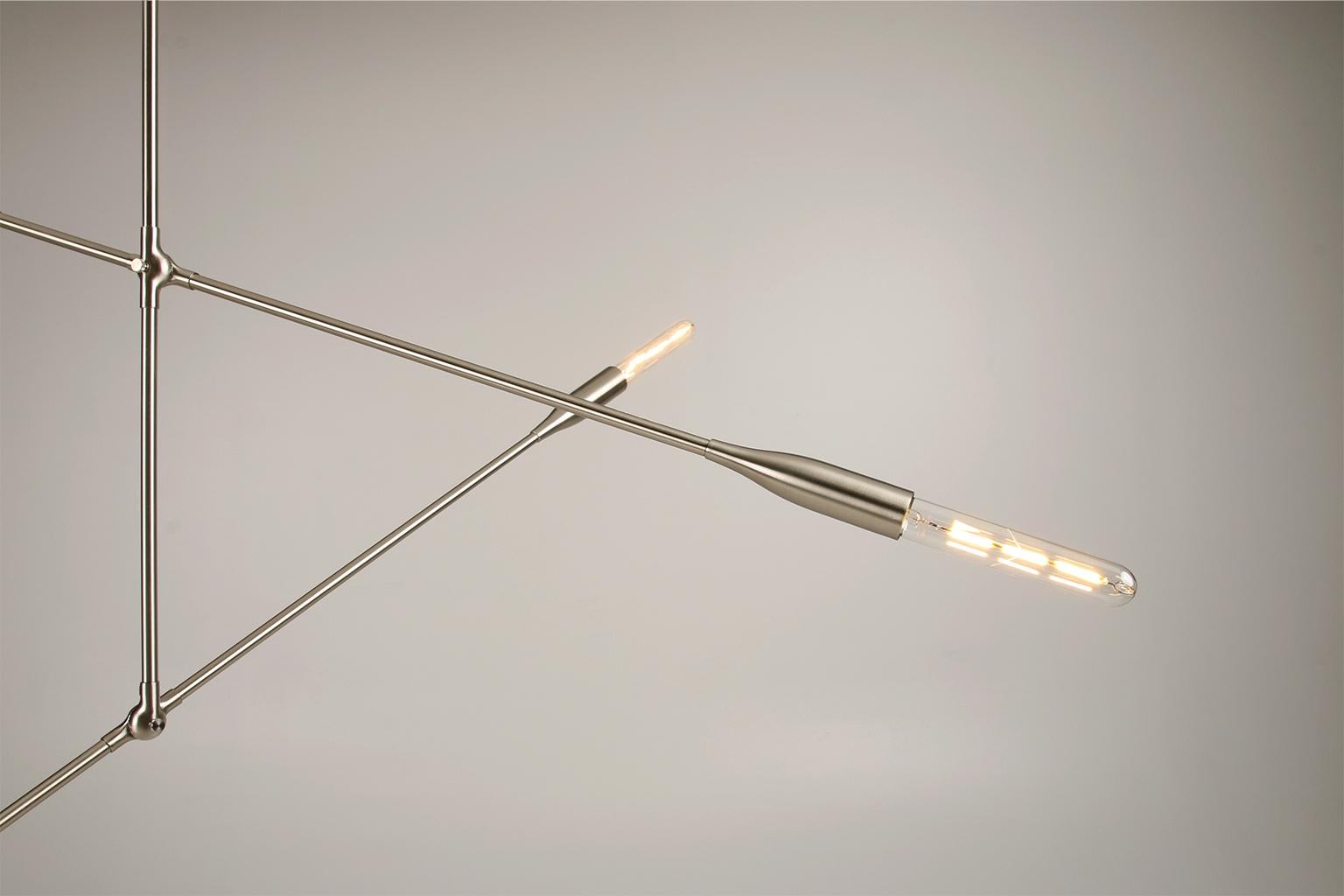 Sorenthia Two-Arm Light, Custom-Made Contemporary Pendant by Studio Dunn For Sale 3