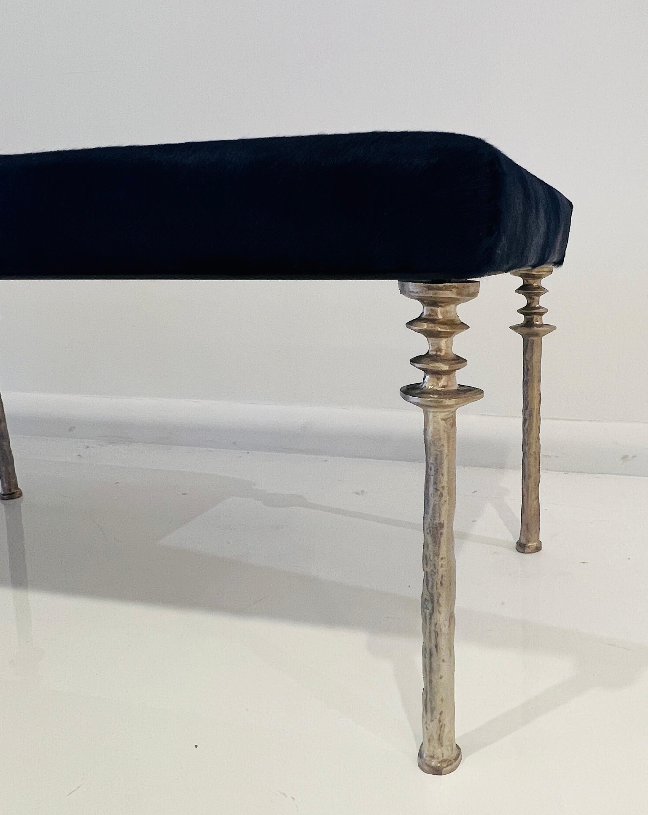 Organique Banc Sorgue Bronze Silver Wash Legs en vente