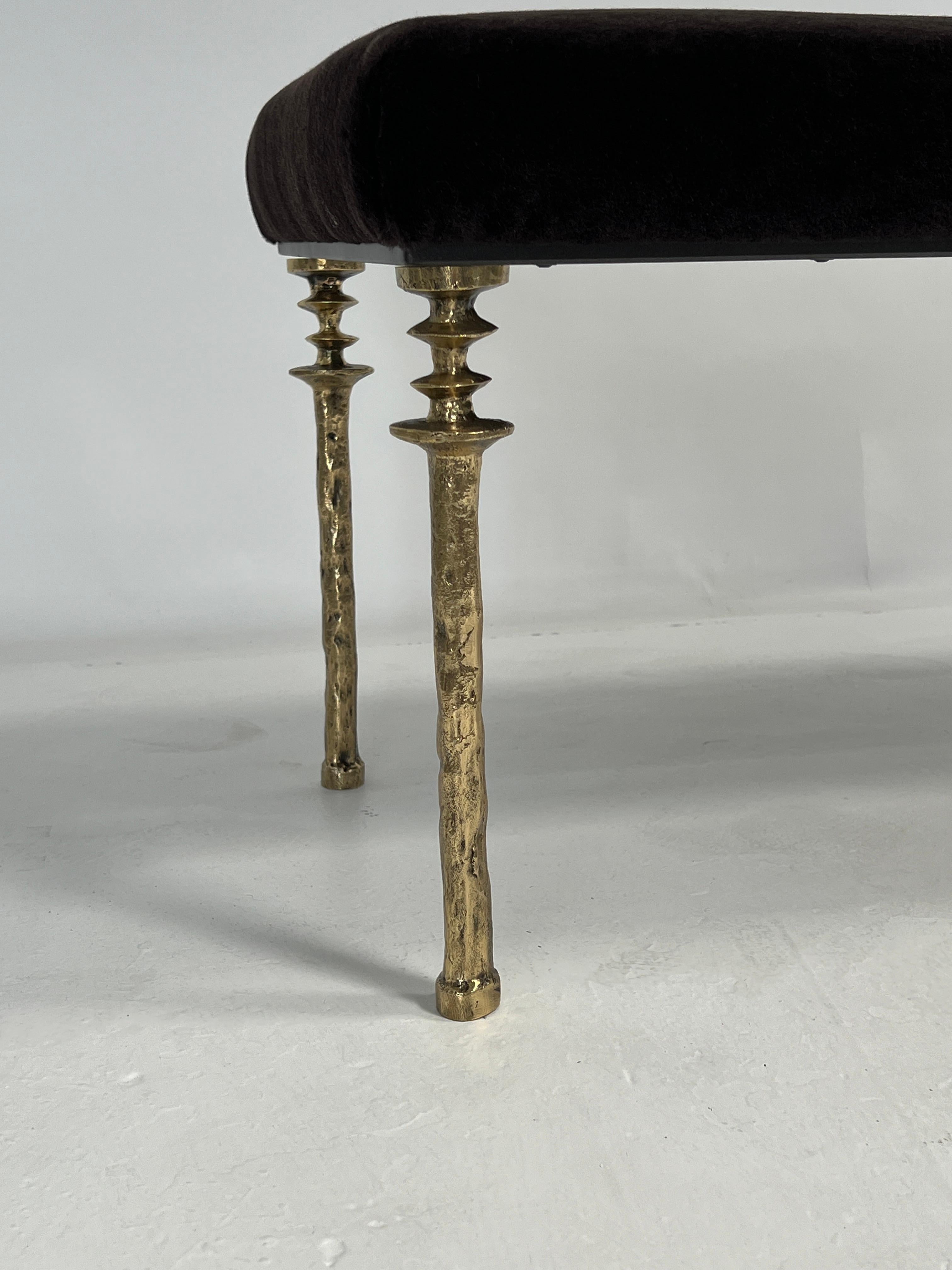 Organic Modern Sorgue Bench Gold Bronze Legs by Bourgeois Boheme Atelier For Sale