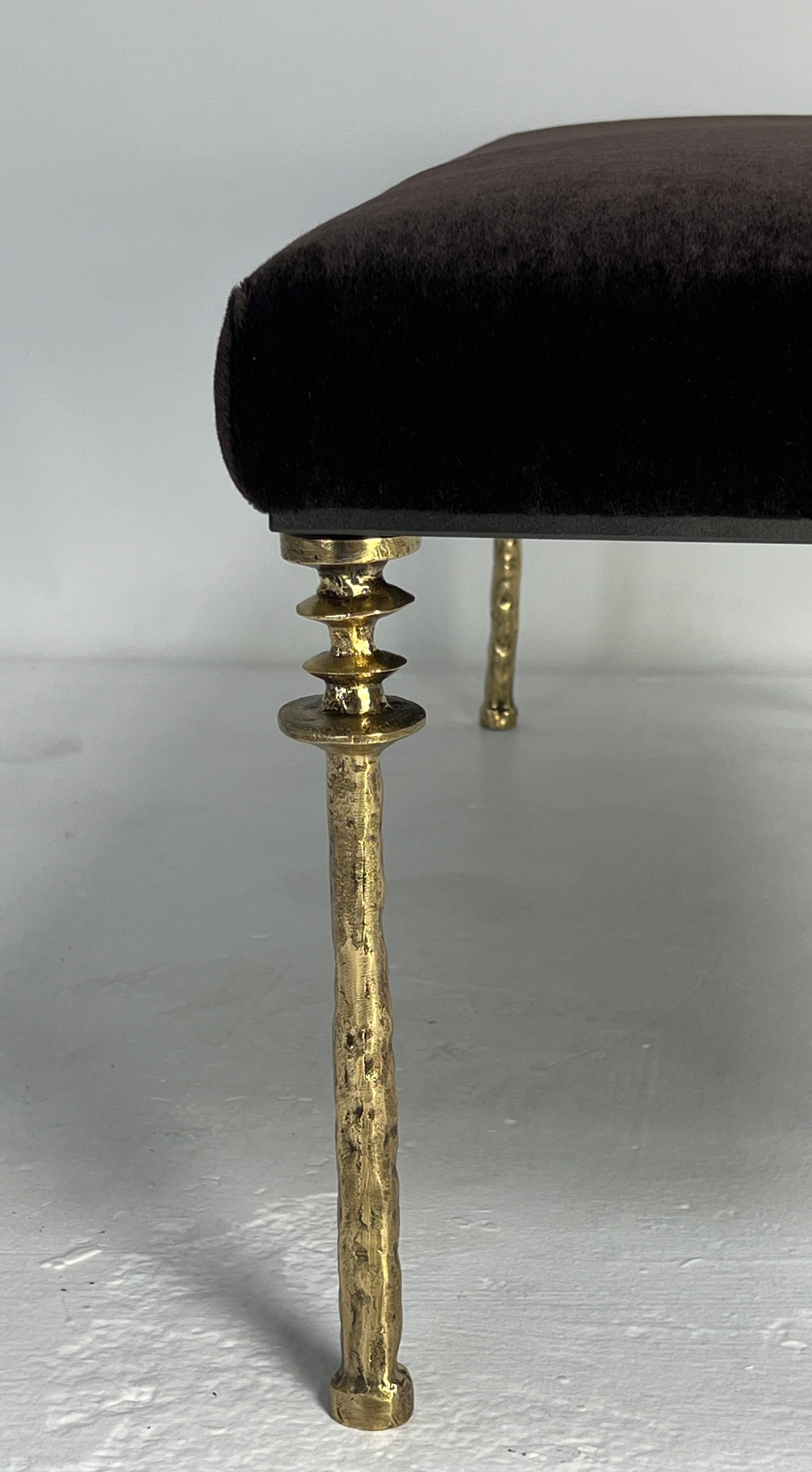 American Sorgue Bench Gold Bronze Legs by Bourgeois Boheme Atelier For Sale