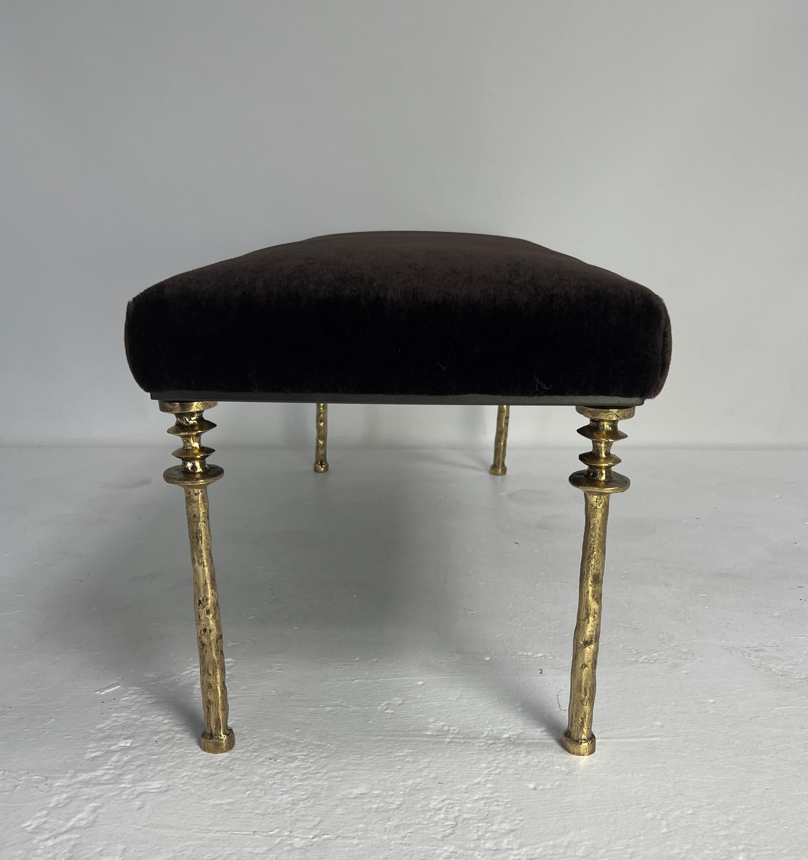 Sorgue Bench Gold Bronze Legs by Bourgeois Boheme Atelier In New Condition For Sale In Los Angeles, CA