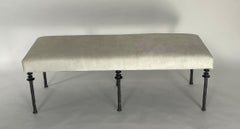 Sorgue Bench, Off White Cow Hide, Silicon Bronze Legs by Bourgeois Boheme