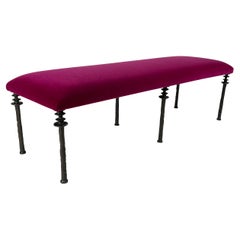 Sorgue Bench, Pierre Frey Mohair, Silicon Bronze Legs