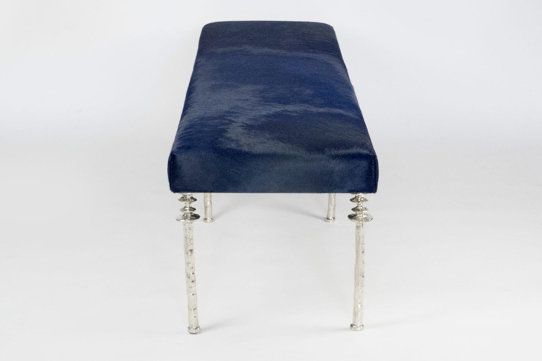 American Sorgue Bench White Bronze Legs by Bourgeois Boheme Atelier For Sale