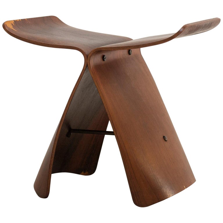 Sori Yanagi "Butterfly" Stool for Tendo Mokko, Early Production, Japan