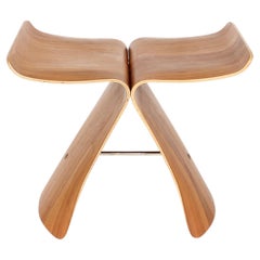 Sori Yanagi Butterfly Stool in Molded Blonde Rosewood for Tendo Mokko