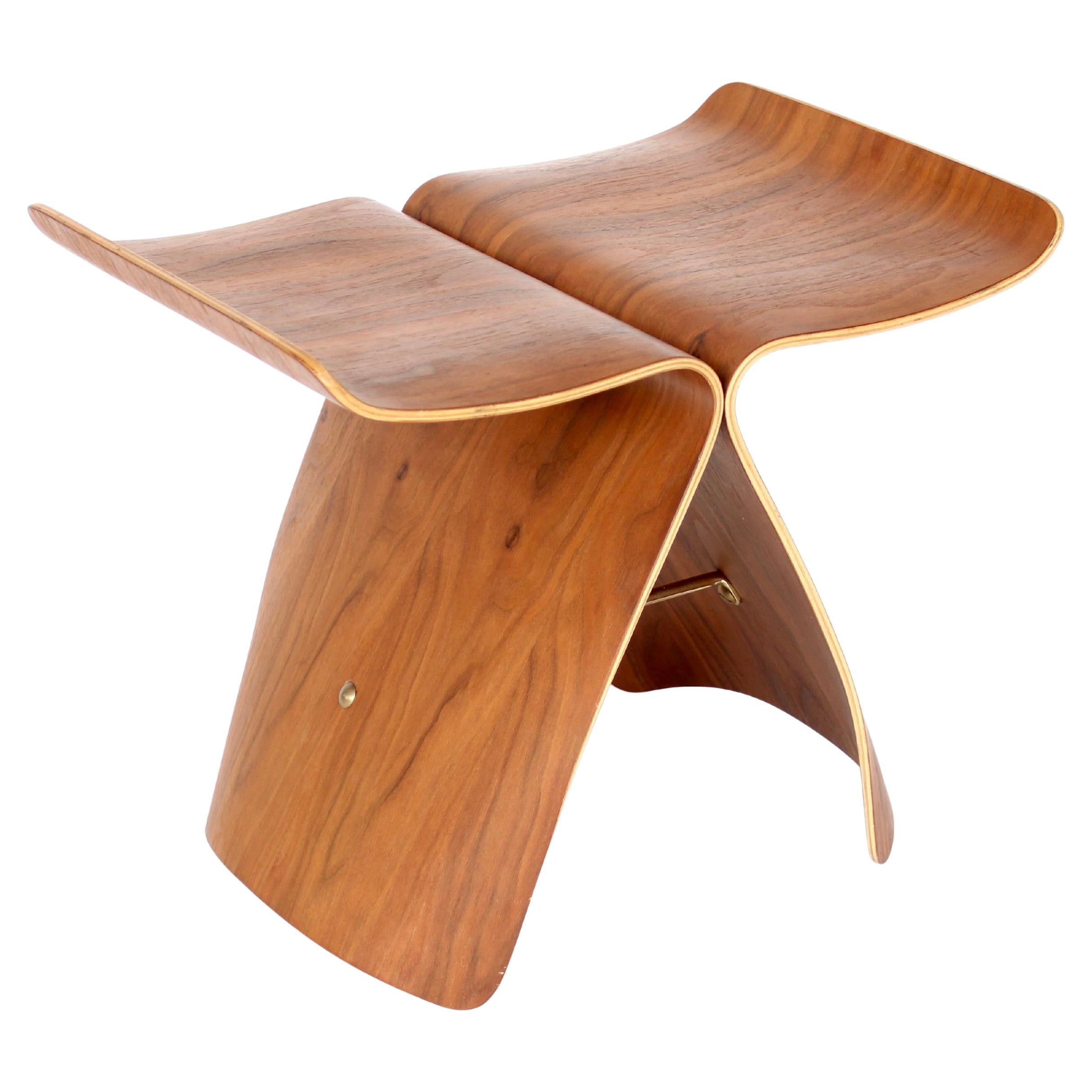 Sori Yanagi Butterfly Stool in Molded Blonde Rosewood for Tendo Mokko