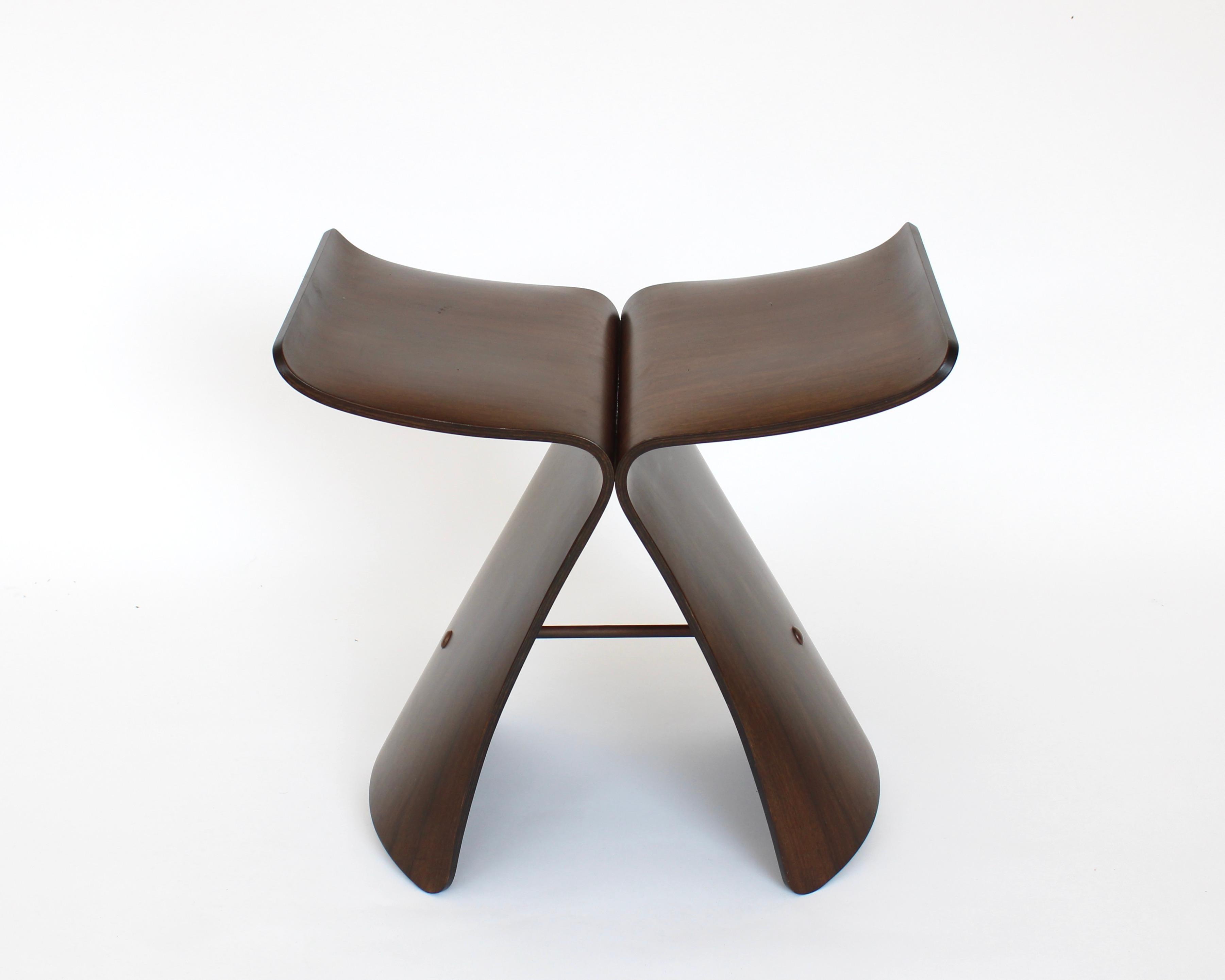 Mid-Century Modern Sori Yanagi Butterfly Stool in Molded Palisander Tendo Mokko