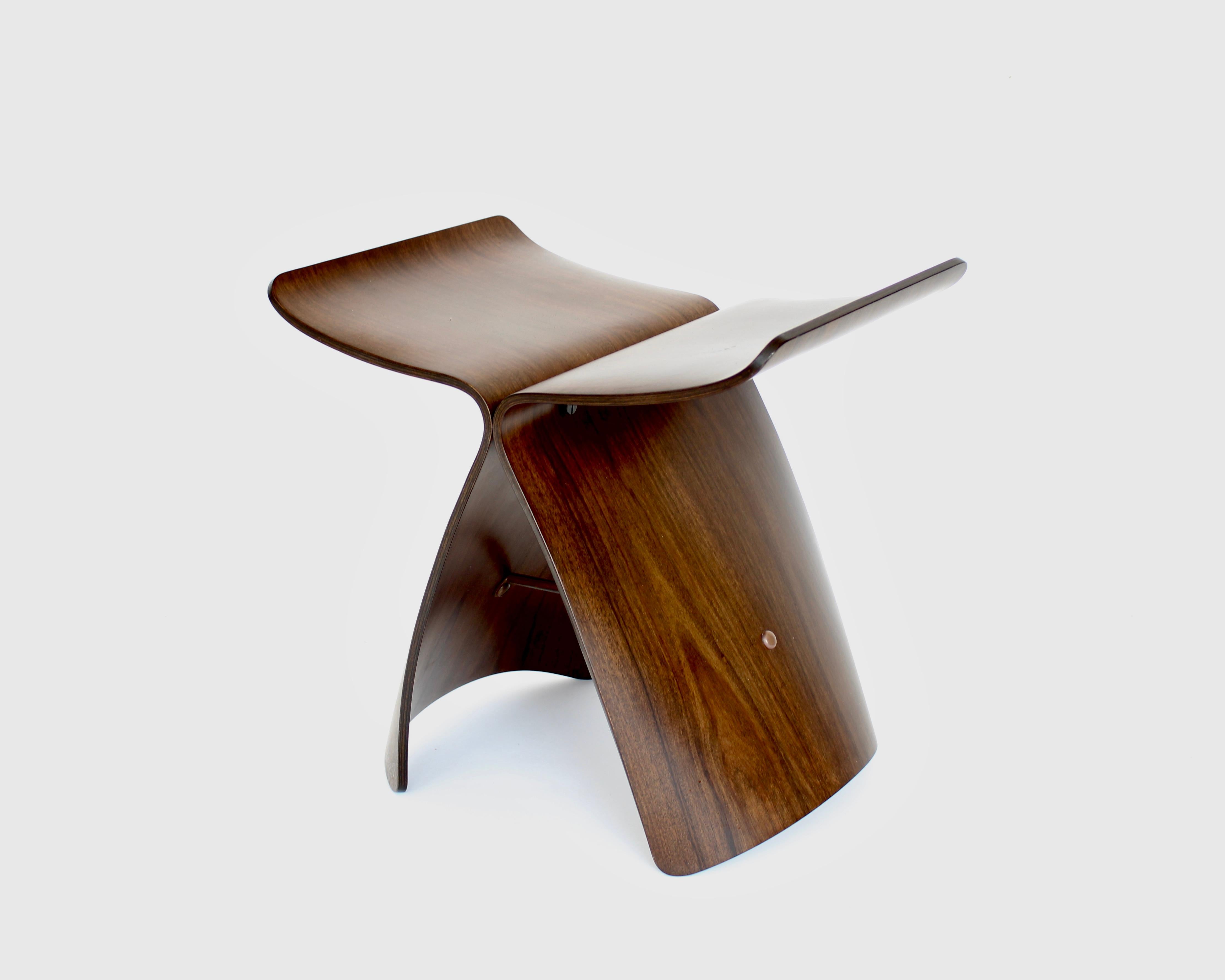Plywood Sori Yanagi Butterfly Stool in Molded Palisander Tendo Mokko