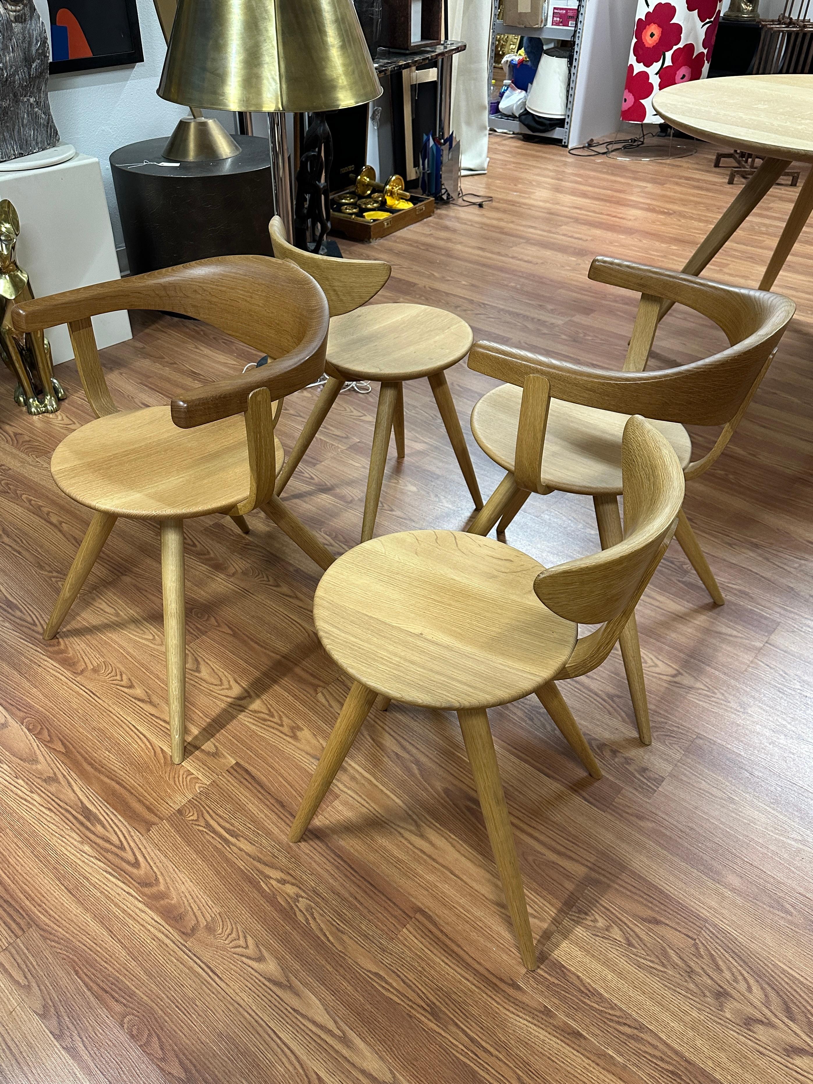 Sori Yonagi for Hida Bleached Oak Table and Chairs Reissue 2022 For Sale 10