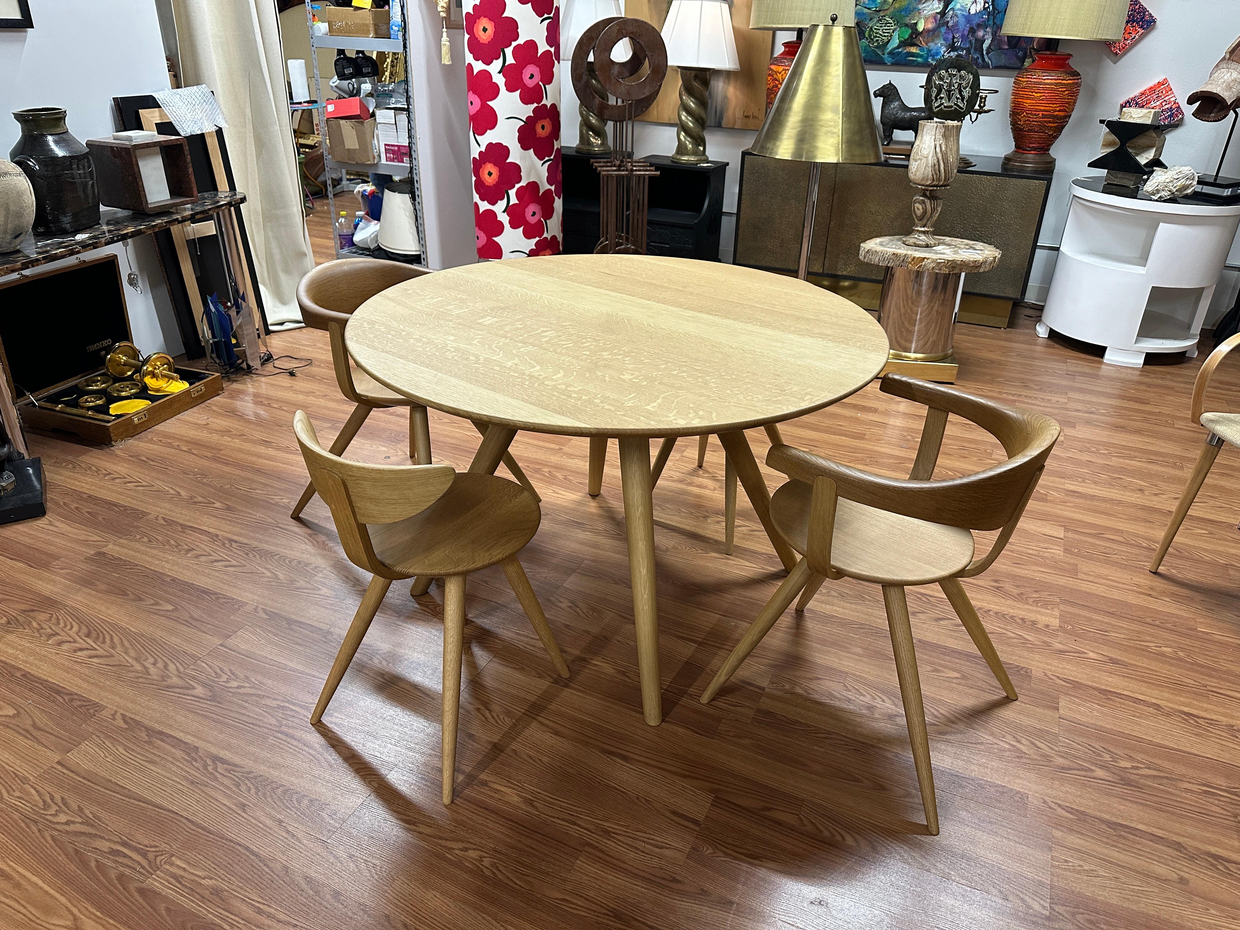 Sori Yonagi for Hida Bleached Oak Table and Chairs Reissue 2022 For Sale 11