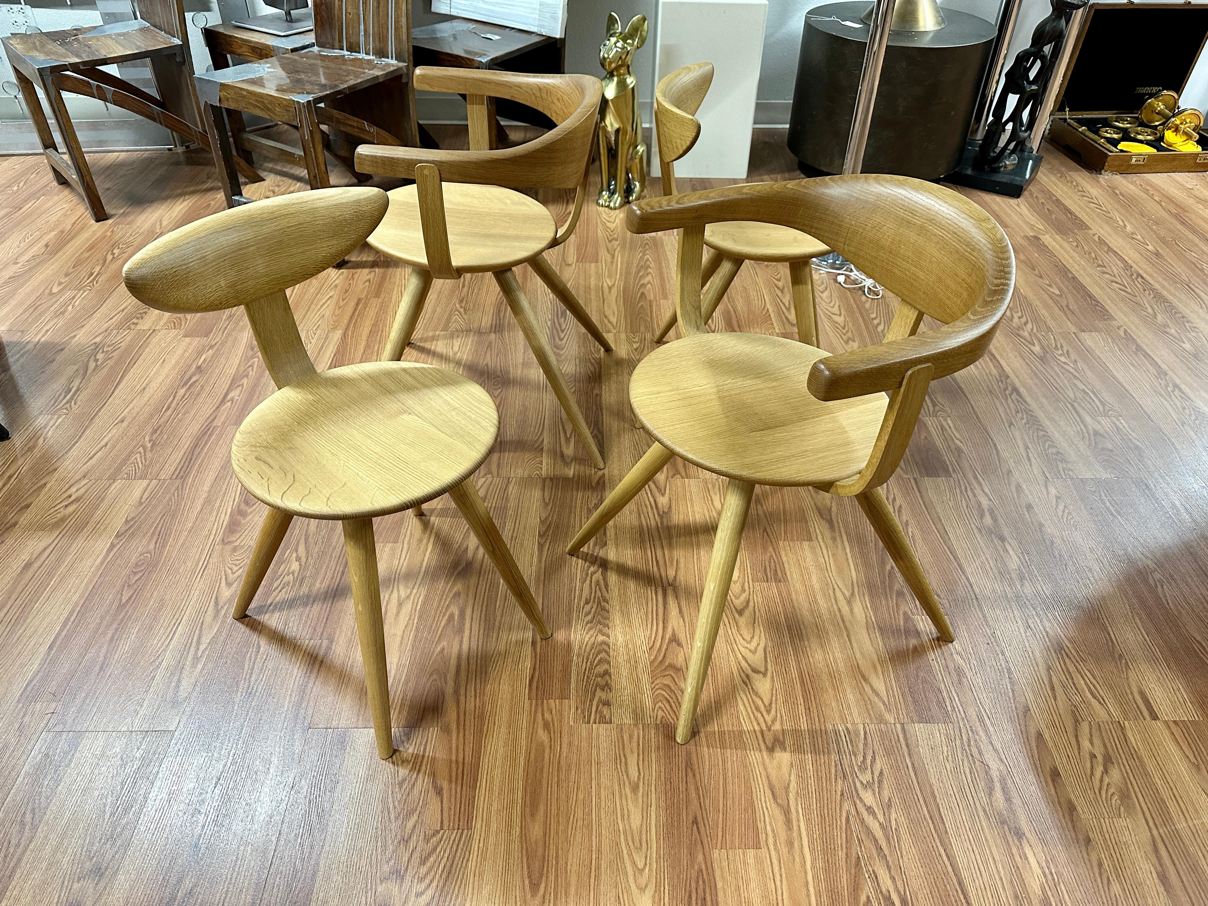 Hand-Crafted Sori Yonagi for Hida Bleached Oak Table and Chairs Reissue 2022 For Sale