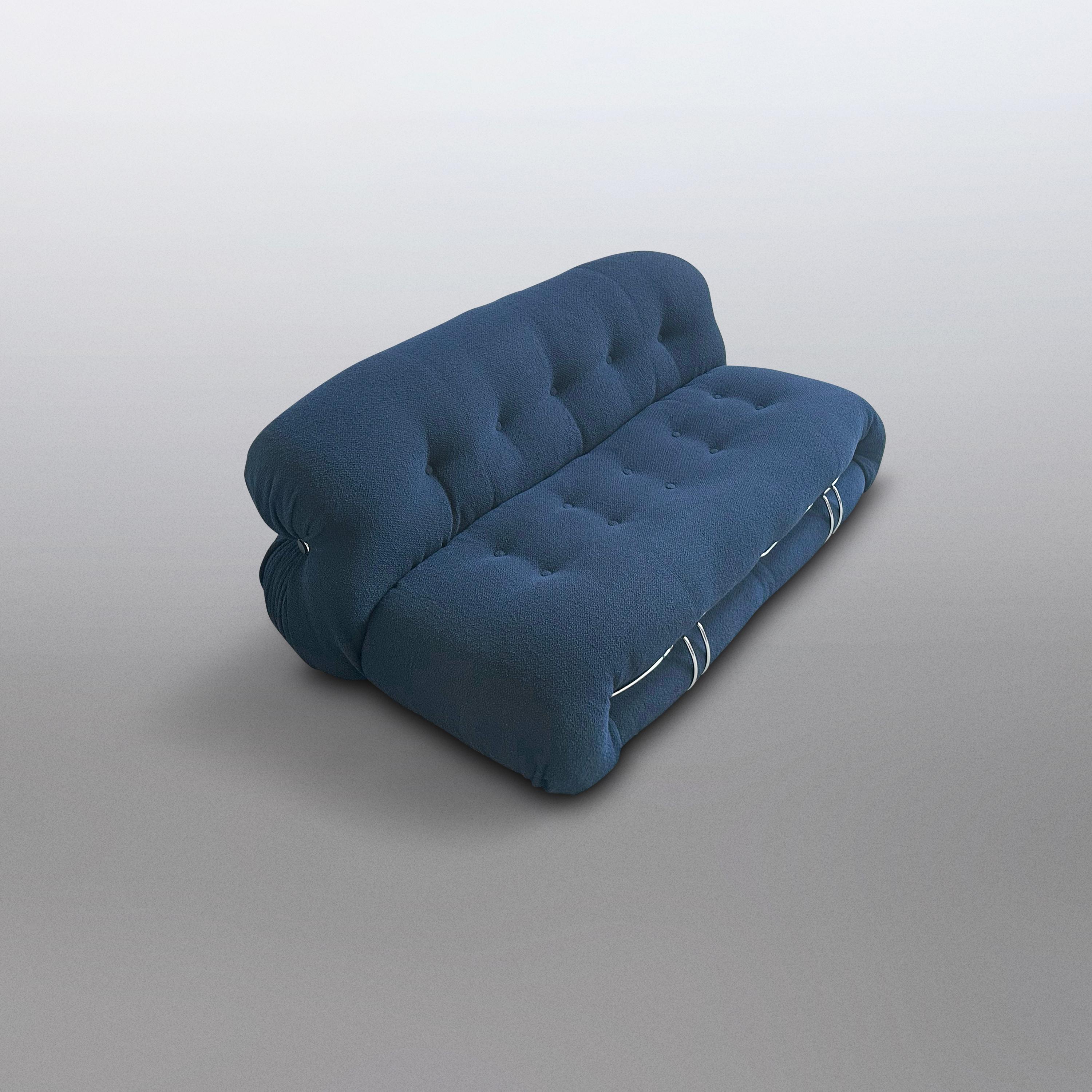 Mid-Century Modern Soriana 2 seater sofa and ottoman by Tobia & Afra Scarpa for Cassina For Sale
