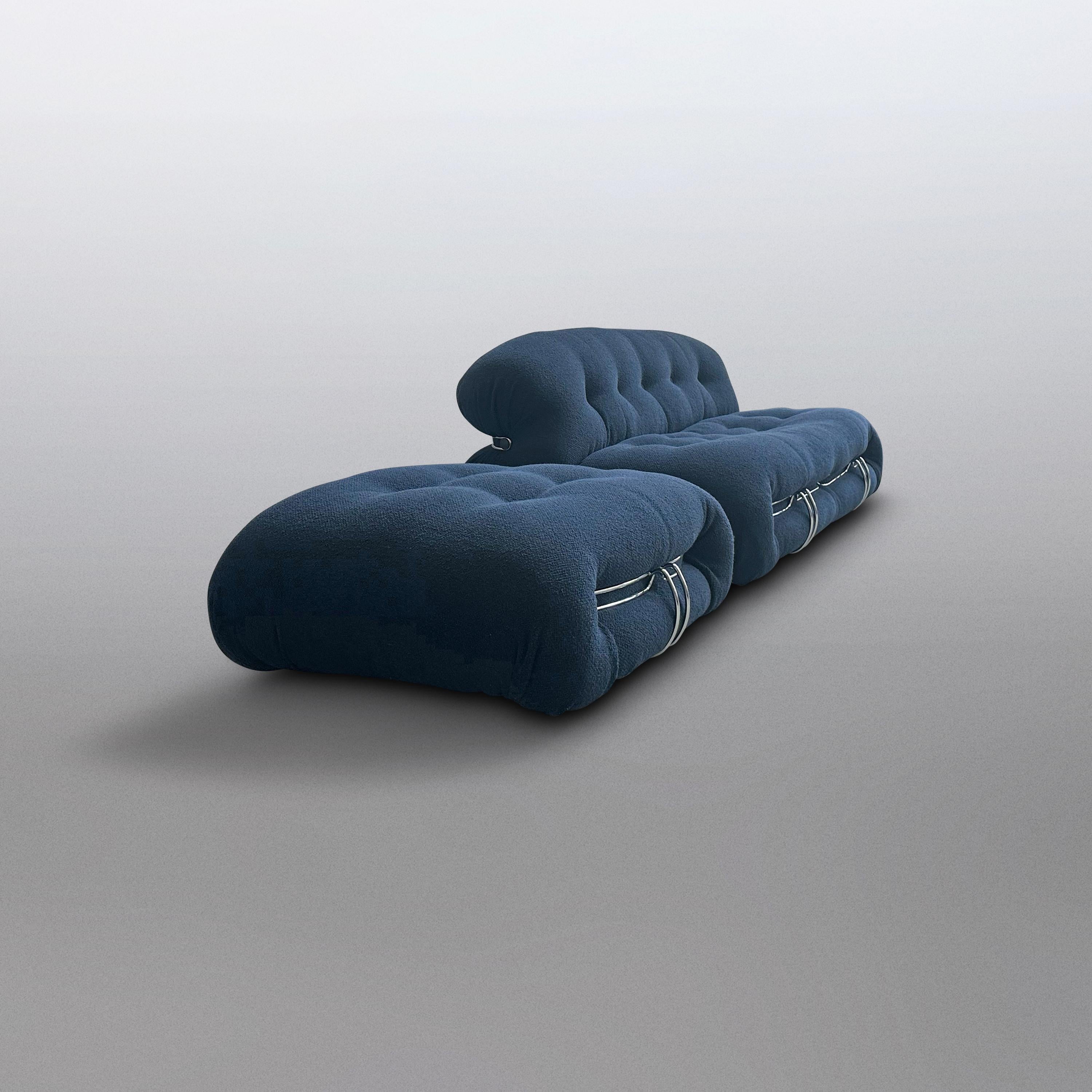 Contemporary Soriana 2 seater sofa and ottoman by Tobia & Afra Scarpa for Cassina For Sale