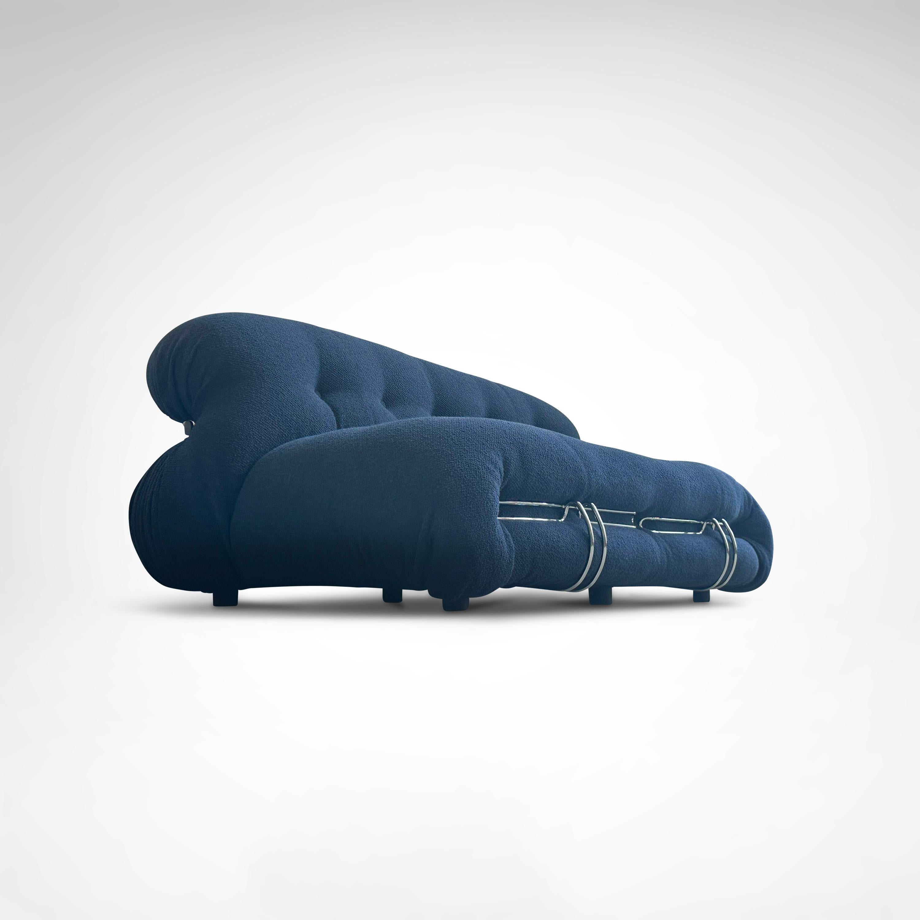 Sofá de 2 plazas y puf Soriana de Tobia & Tobia Scarpa para Cassina en Bueno estado para la venta en Sas van Gent, NL