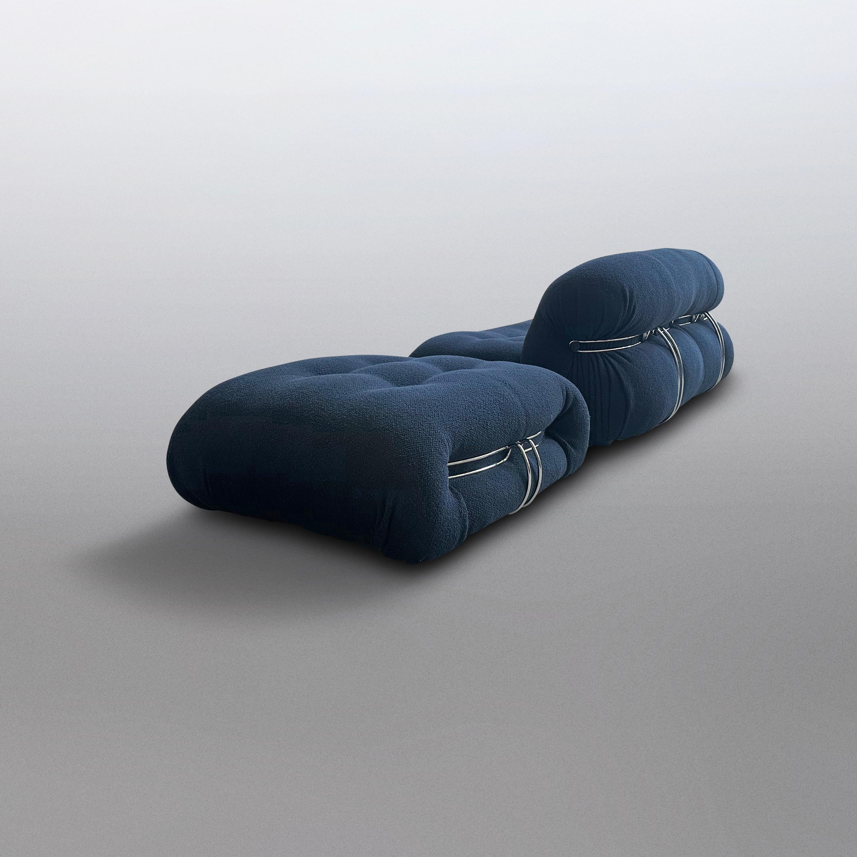 Soriana 2 seater sofa and ottoman by Tobia & Afra Scarpa for Cassina For Sale 1