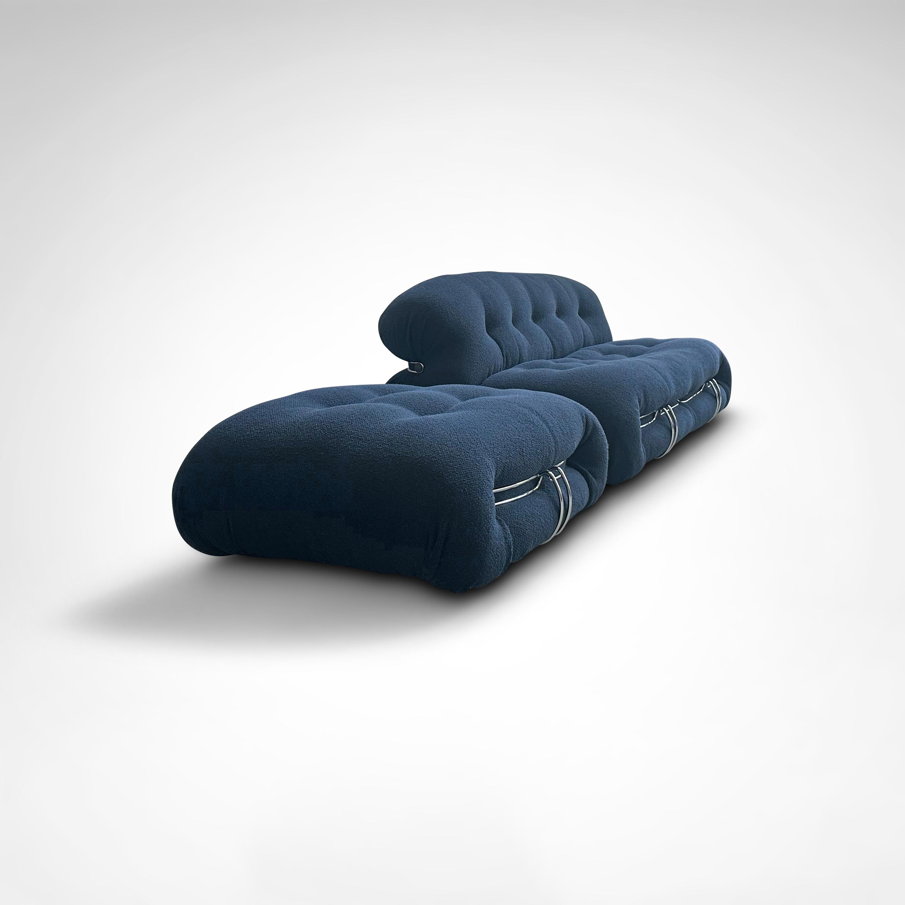 Sofá de 2 plazas y puf Soriana de Tobia & Tobia Scarpa para Cassina Bouclé en venta