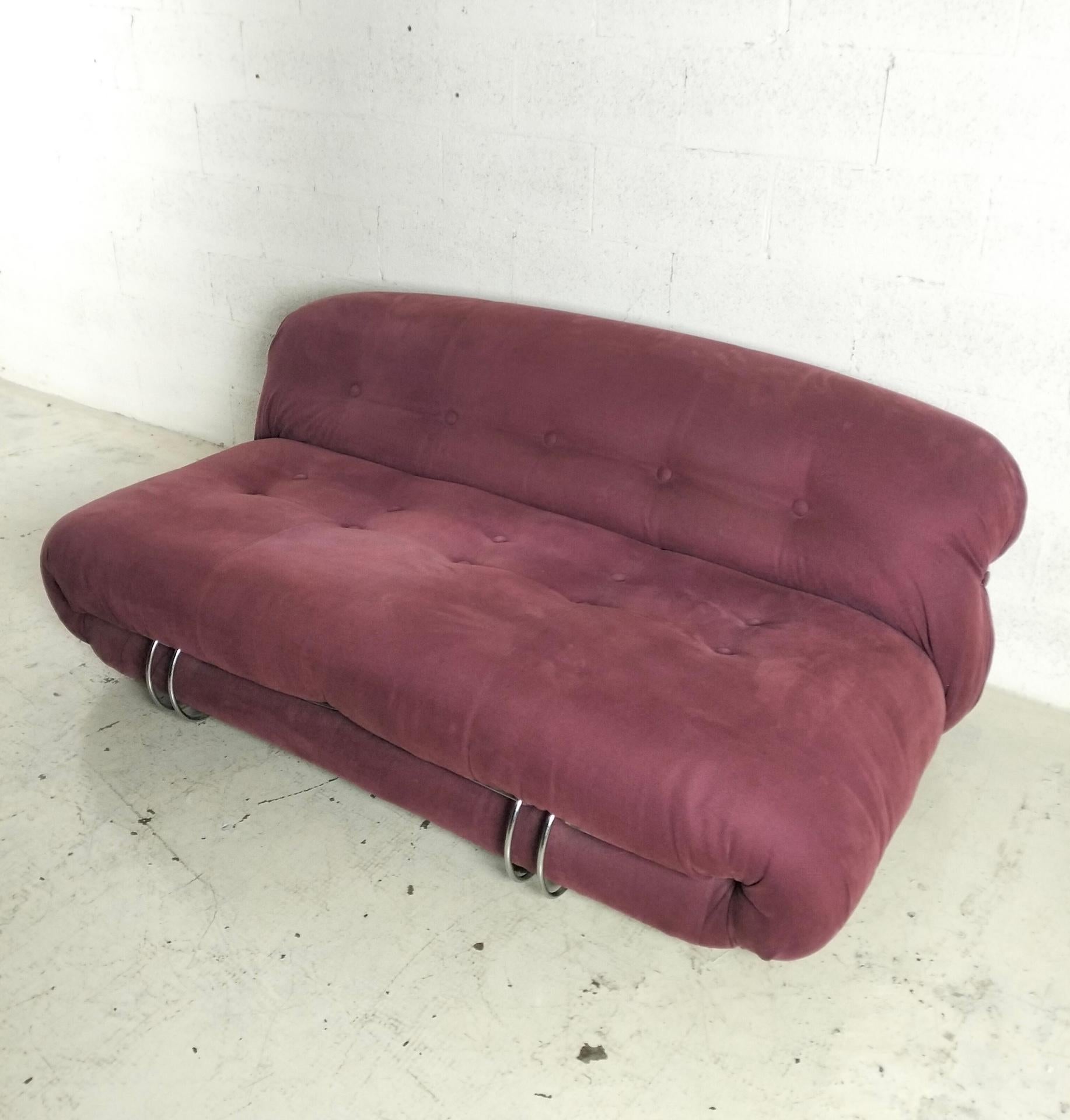italien Canapé 2 places Soriana par Afra & Tobia Scarpa pour Cassina années 60, 70 en vente