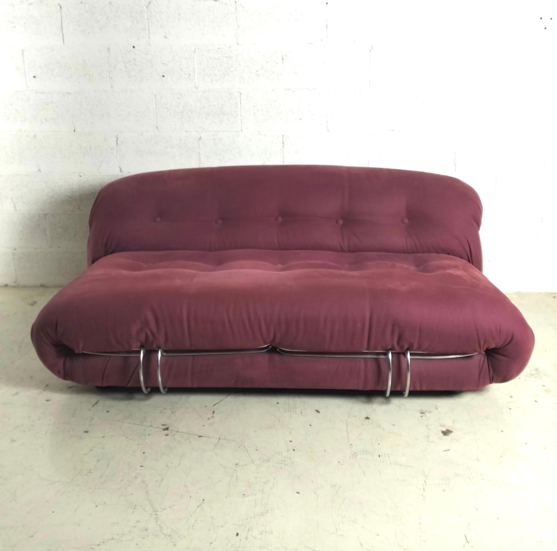Mid-Century Modern Canapé 2 places Soriana par Afra & Tobia Scarpa pour Cassina années 60, 70 en vente