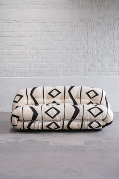 Soriana 2 Seater by Tobia Scarpa for Cassina with Pierre Frey Upholstery 1970