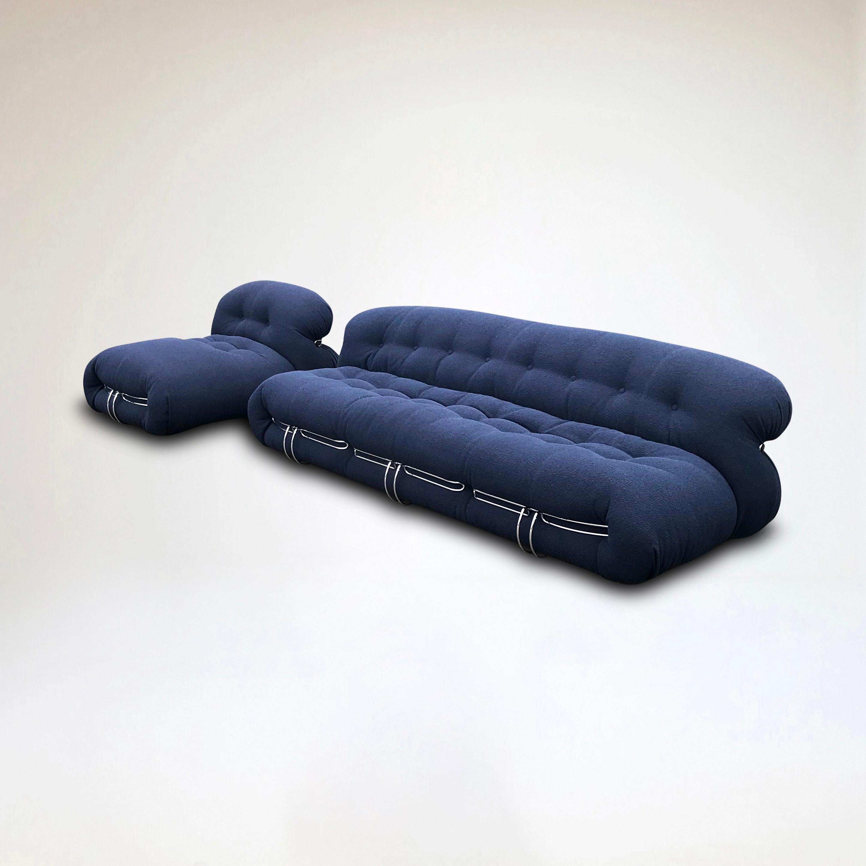 Soriana 3 seater sofa and chaise longue by Tobia & Afra Scarpa for Cassina NEW For Sale 2
