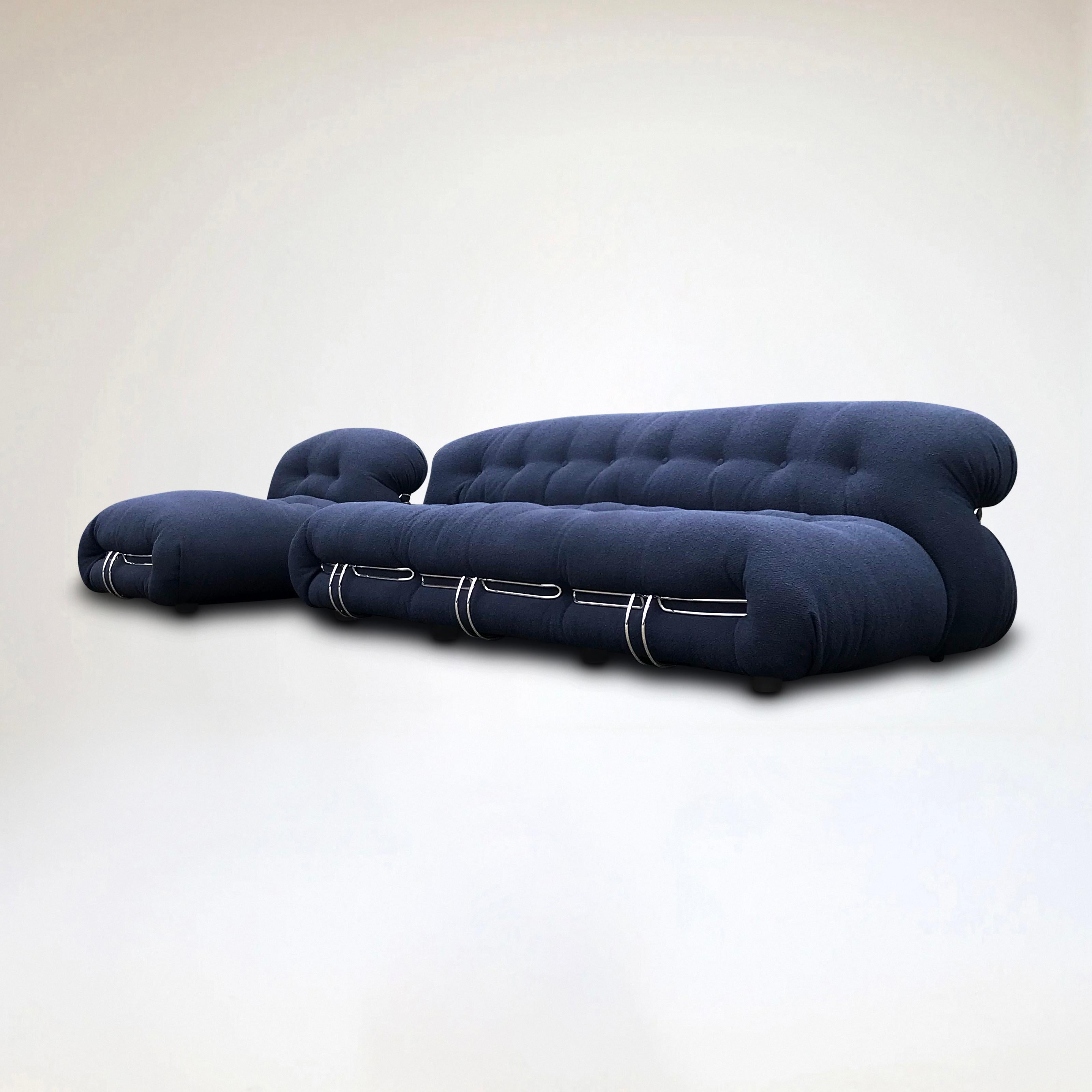 Soriana 3 seater sofa and chaise longue by Tobia & Afra Scarpa for Cassina NEW For Sale 3