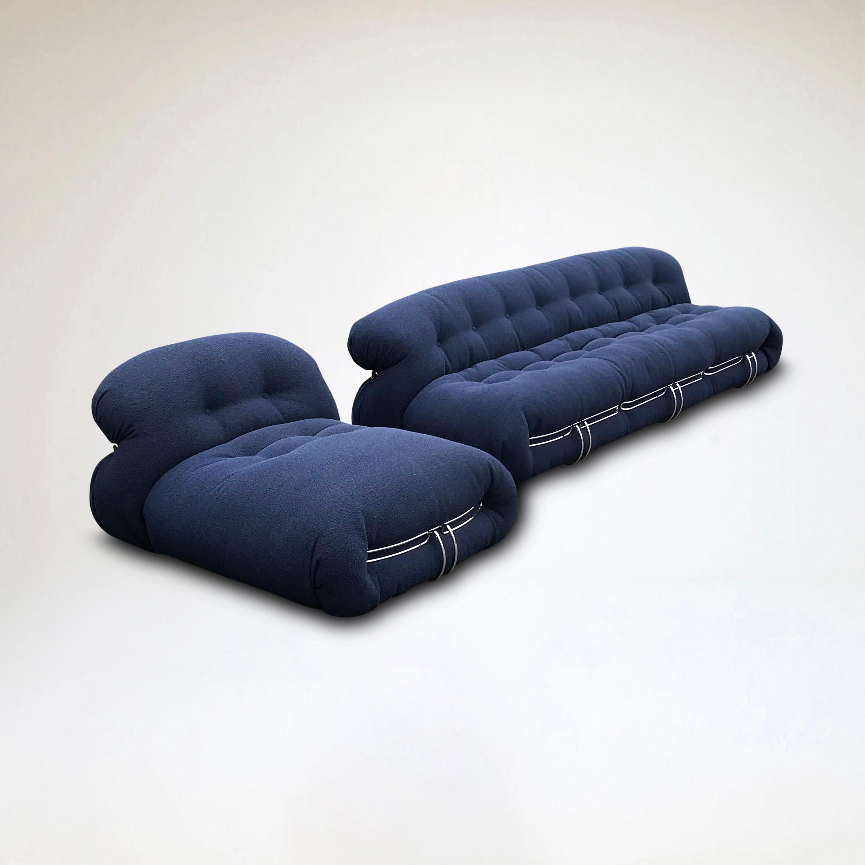 Soriana 3 seater sofa and chaise longue by Tobia & Afra Scarpa for Cassina NEW For Sale 5