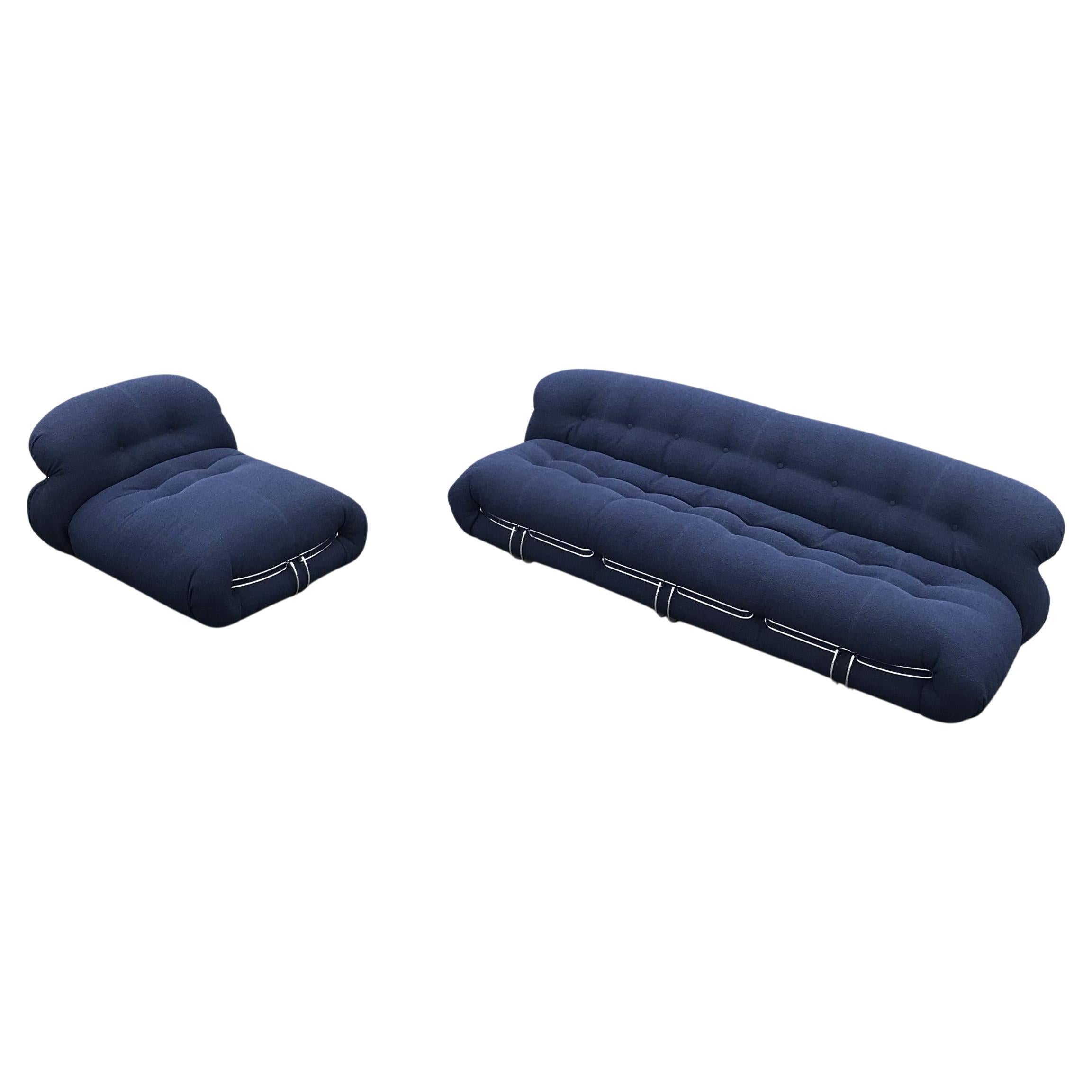 Soriana 3 seater sofa and chaise longue by Tobia & Afra Scarpa for Cassina NEW For Sale